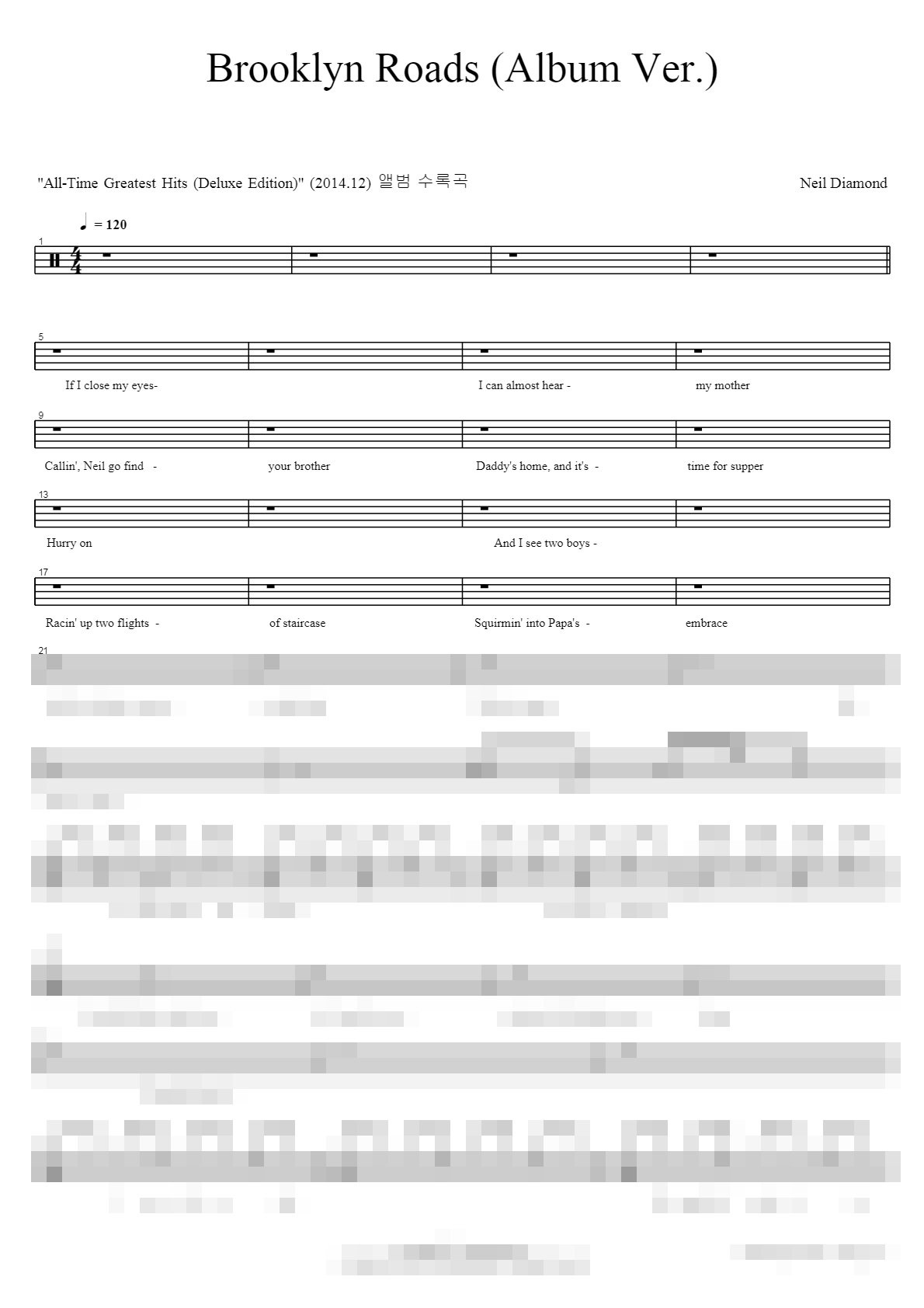 Brooklyn Roads Sheet Music Preview