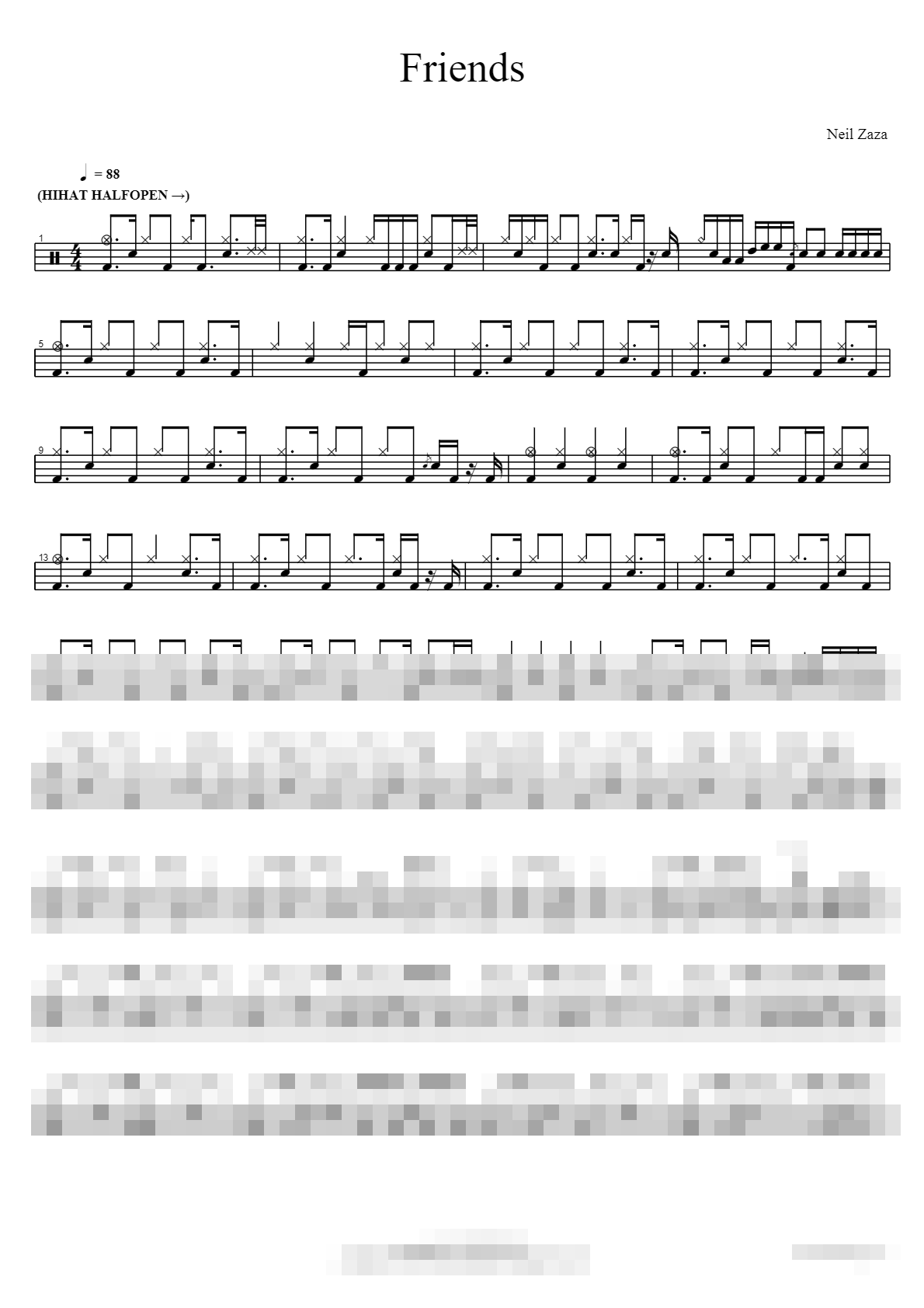 Friends Sheet Music Preview