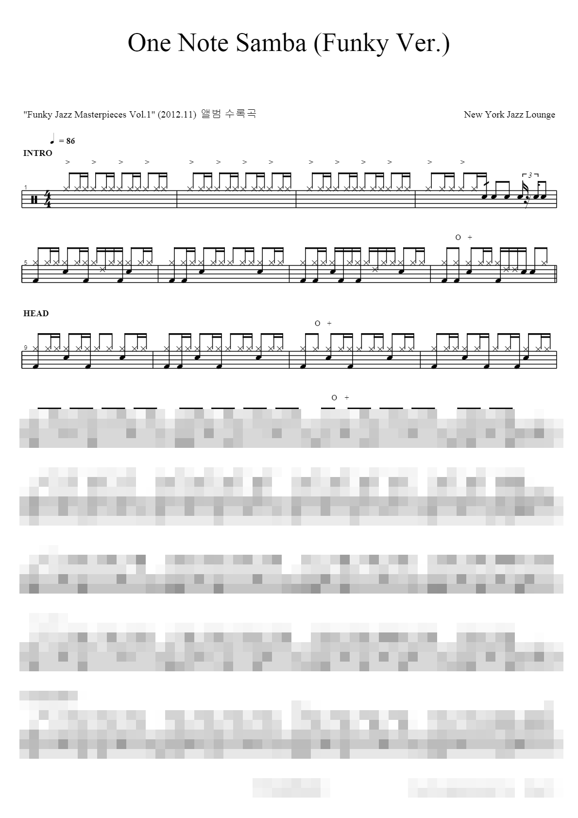 One Note Samba (Funky Ver.) Sheet Music Preview