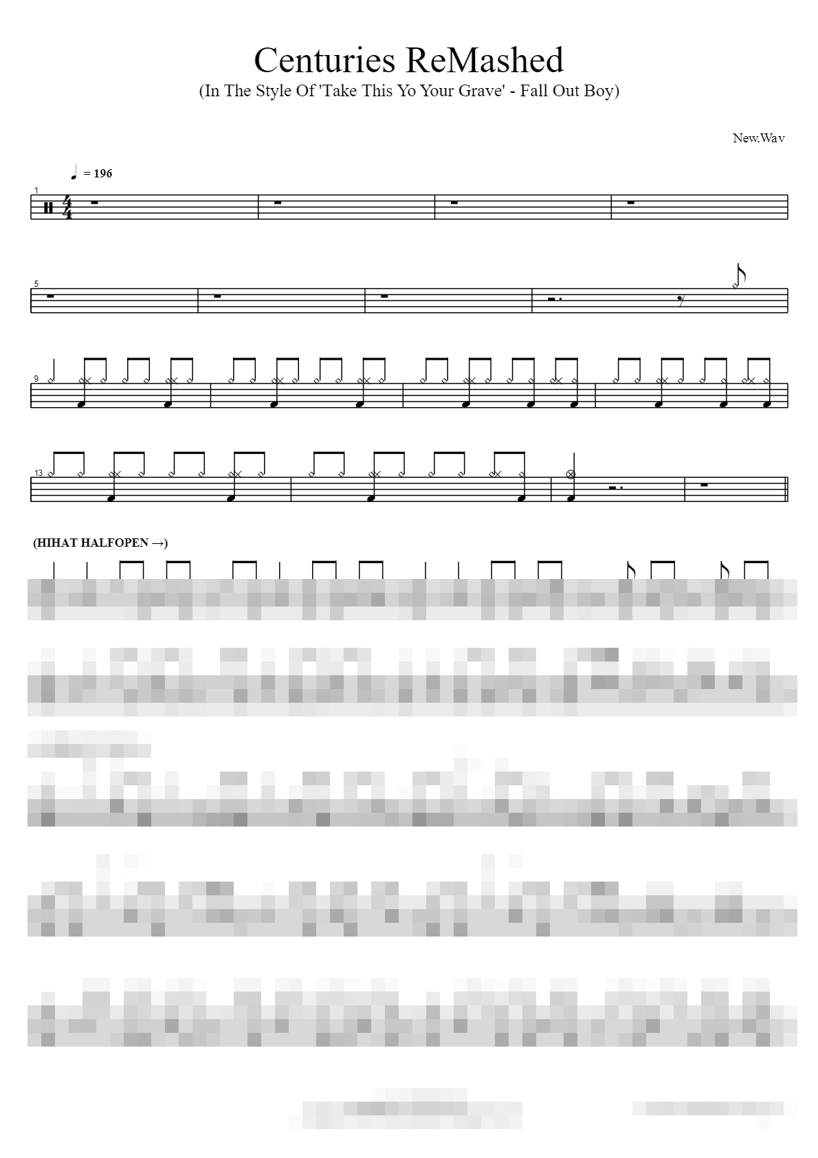 Centuries ReMashed (In The Style Of 'Take This Yo Your Grave' - Fall Out Boy) Sheet Music Preview