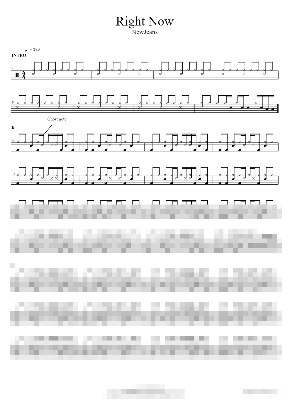 Right Now Sheet Music Preview