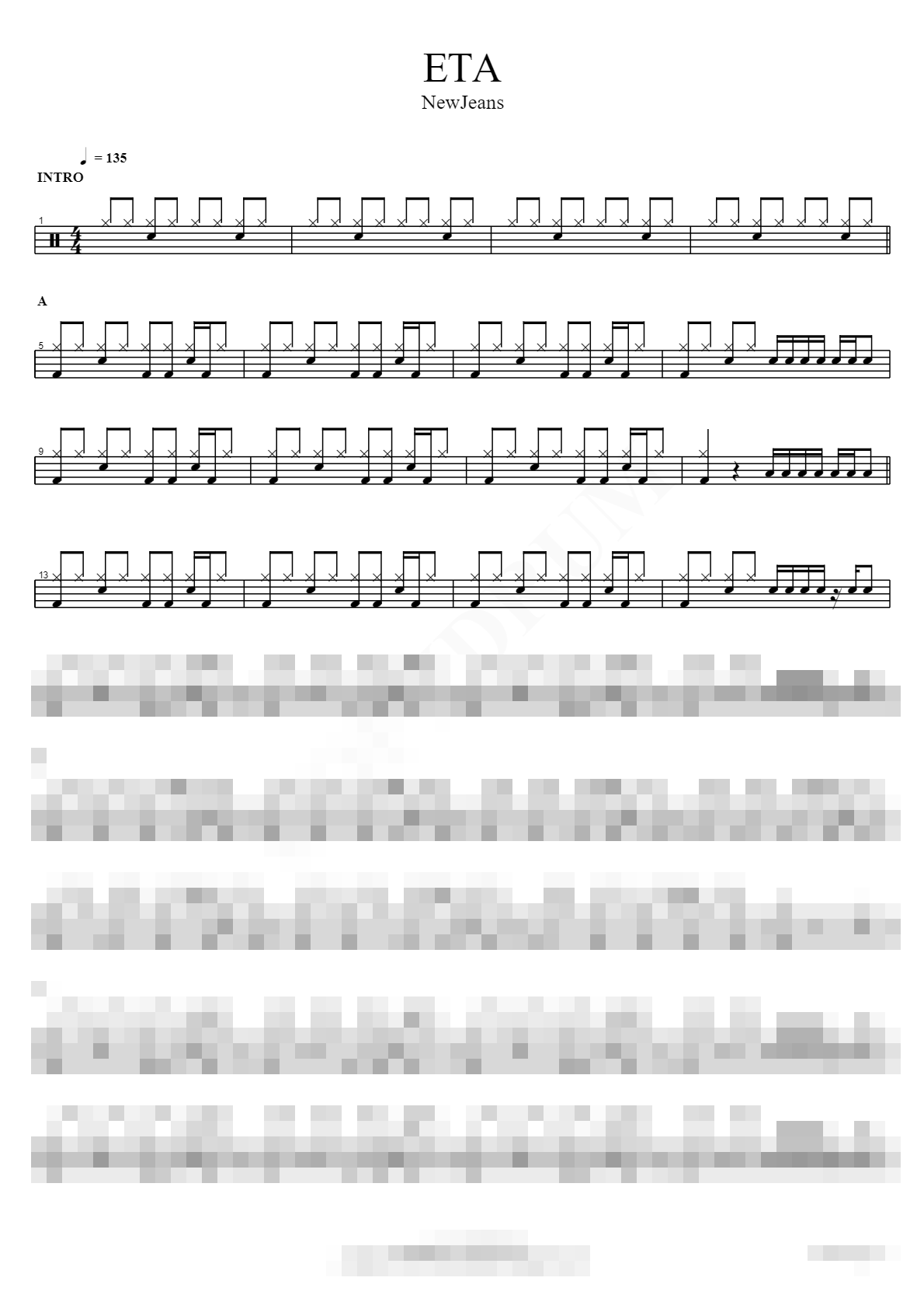 ETA Sheet Music Preview