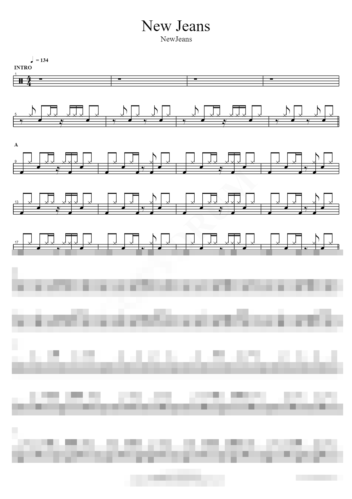 New Jeans Sheet Music Preview