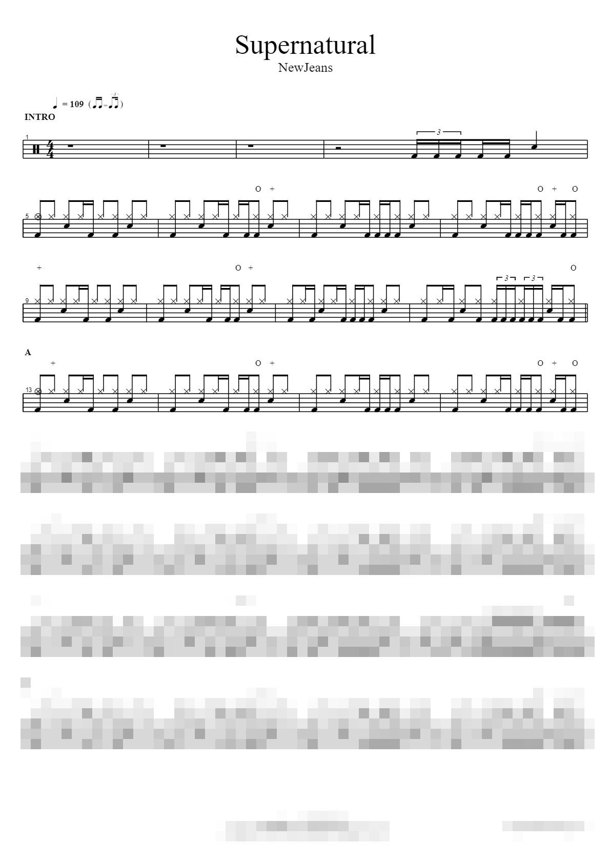 Supernatural Sheet Music Preview