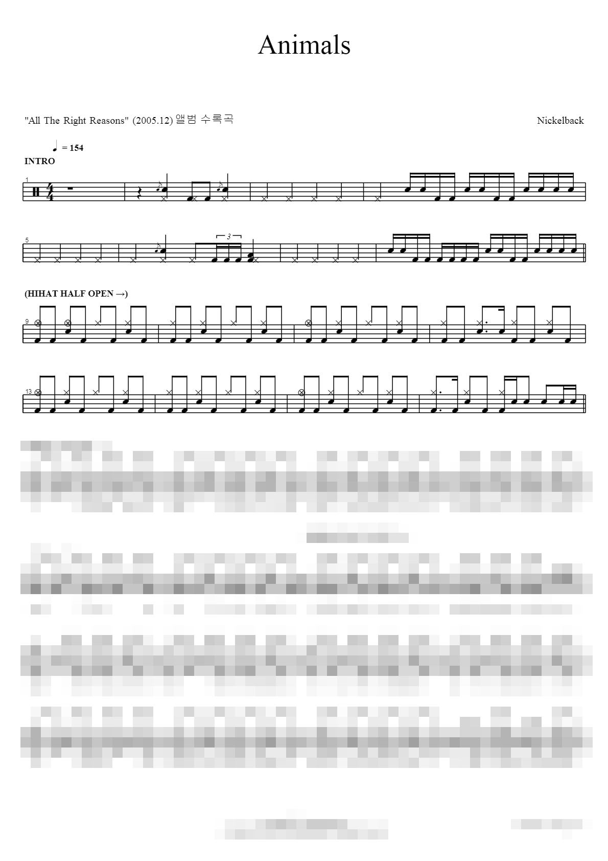 Animals Sheet Music Preview