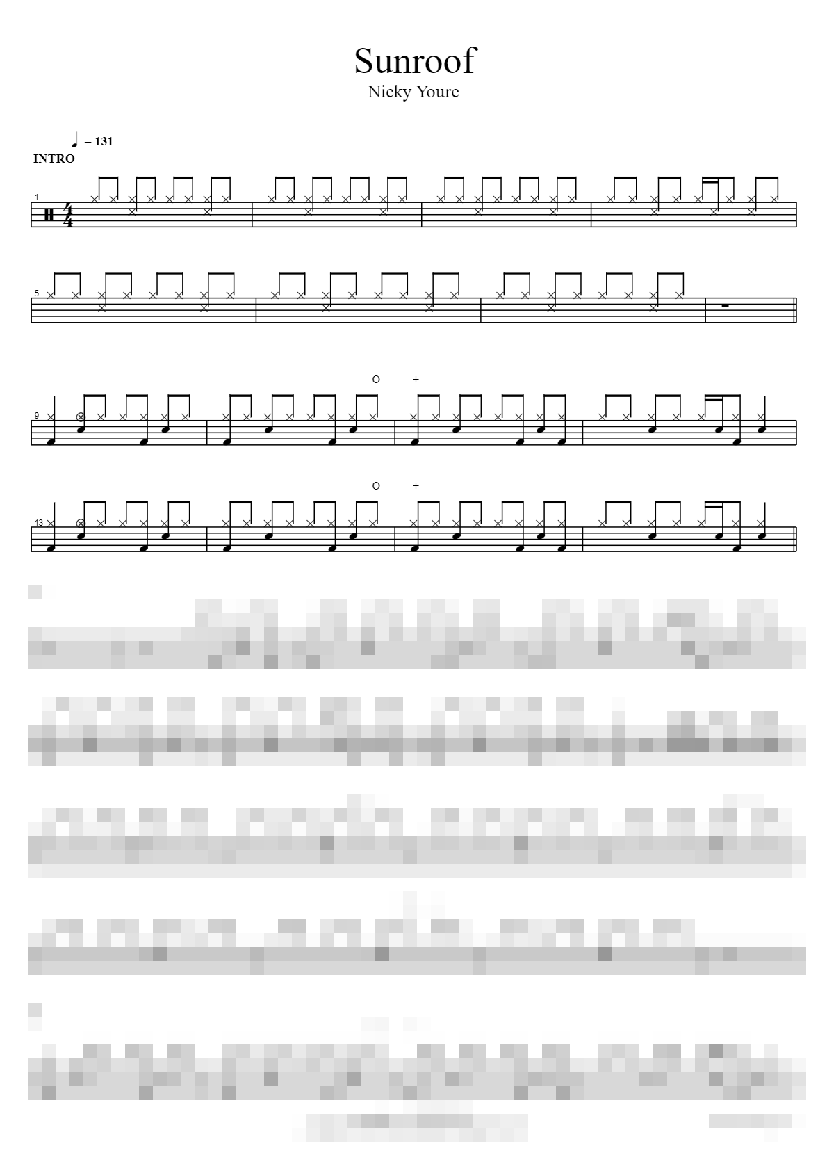 Sunroof Sheet Music Preview