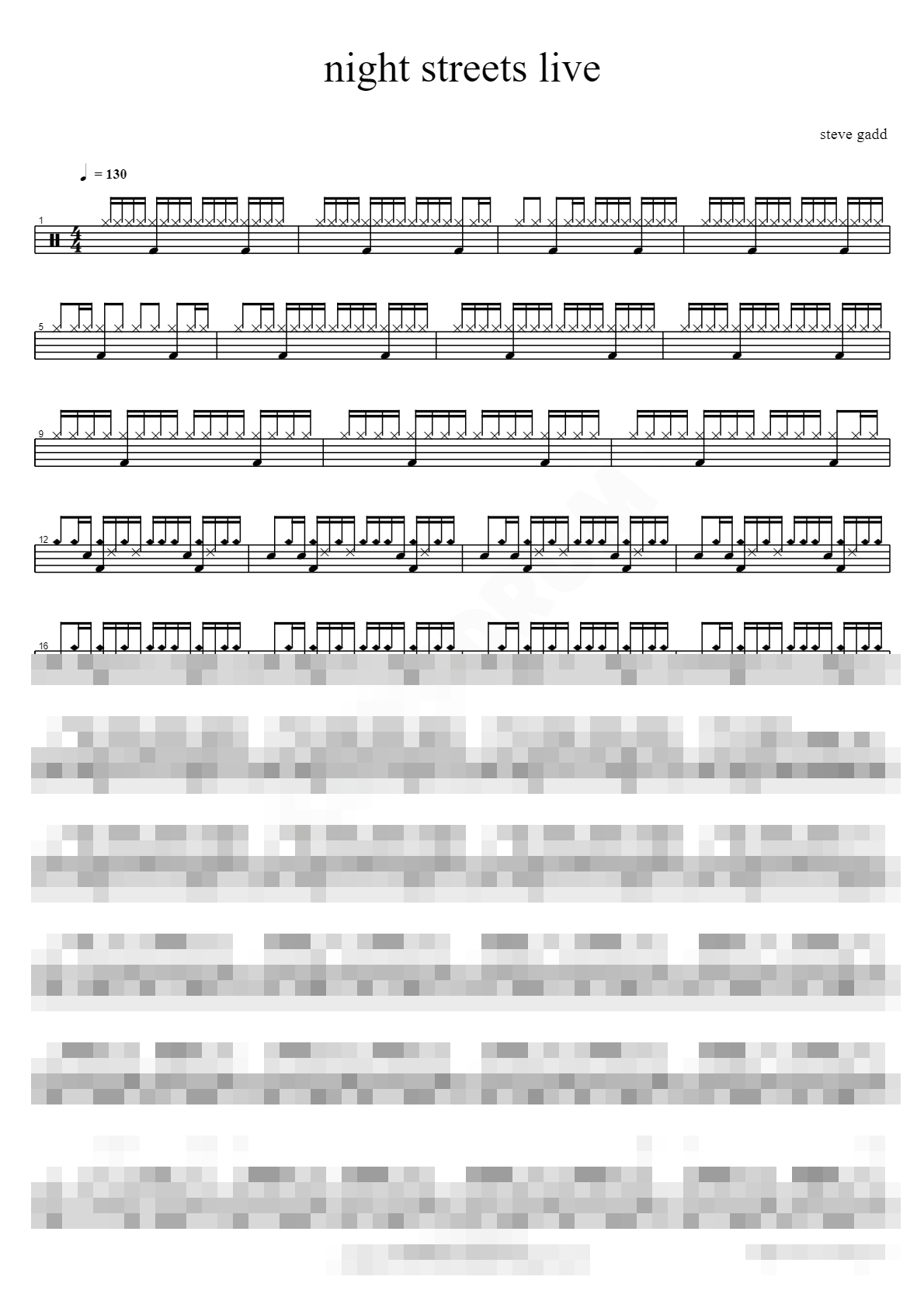 night streets live Sheet Music Preview
