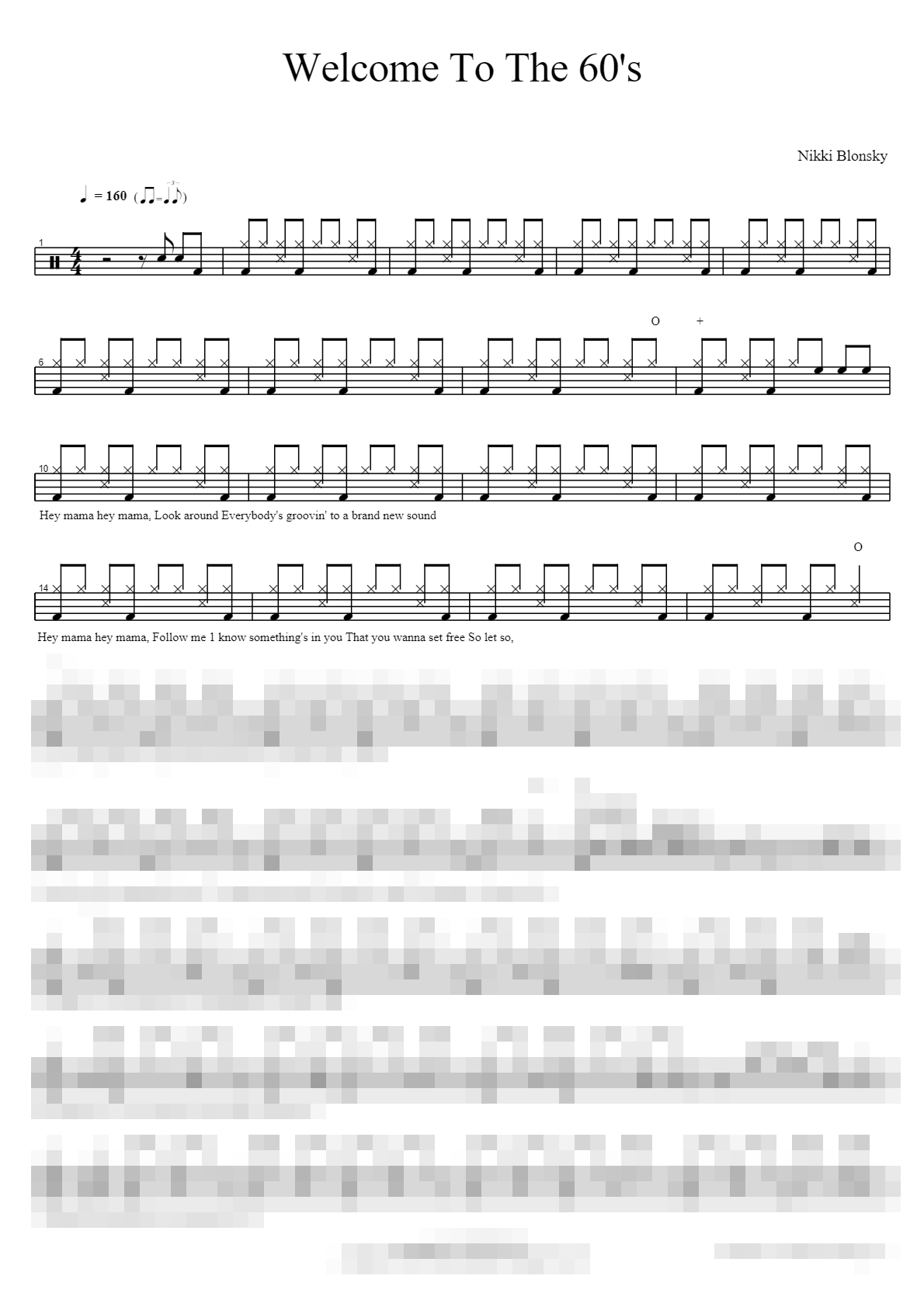 Welcome To The 60's Sheet Music Preview