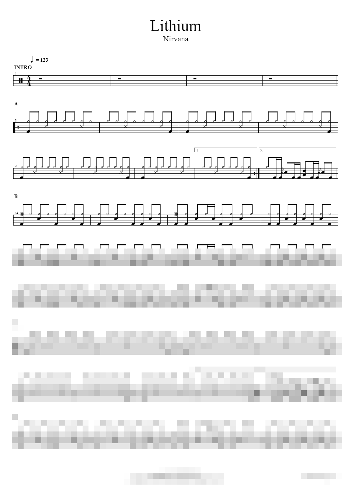 Lithium Sheet Music Preview