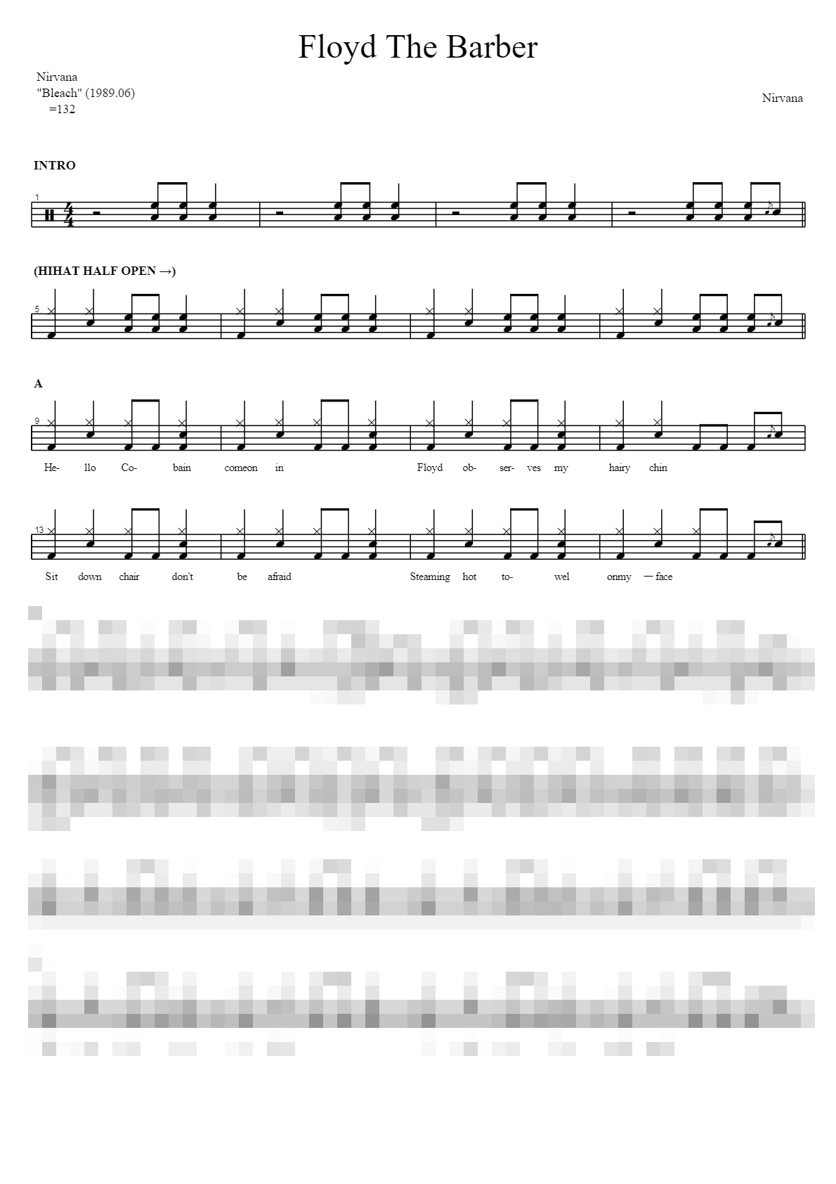 Floyd The Barber Sheet Music Preview