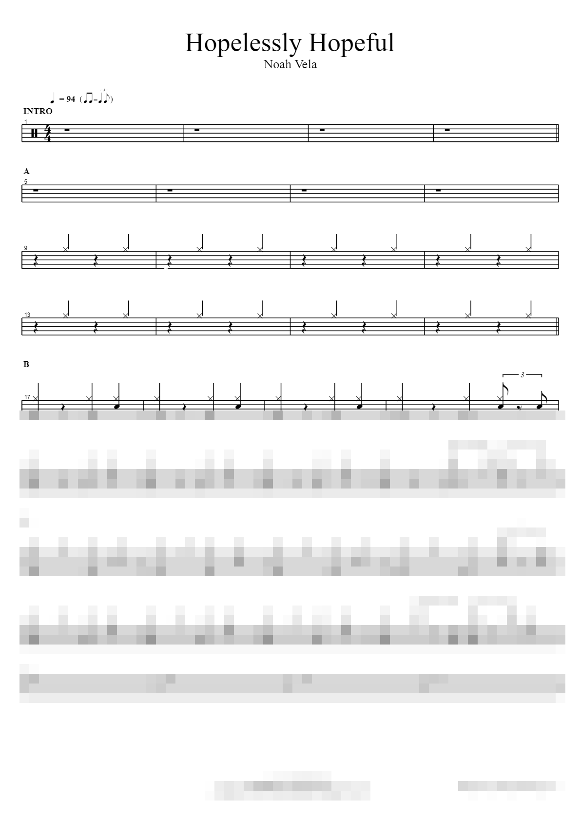 Hopelessly Hopeful Sheet Music Preview