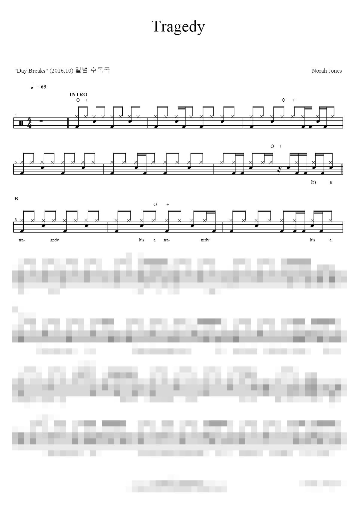 Tragedy Sheet Music Preview