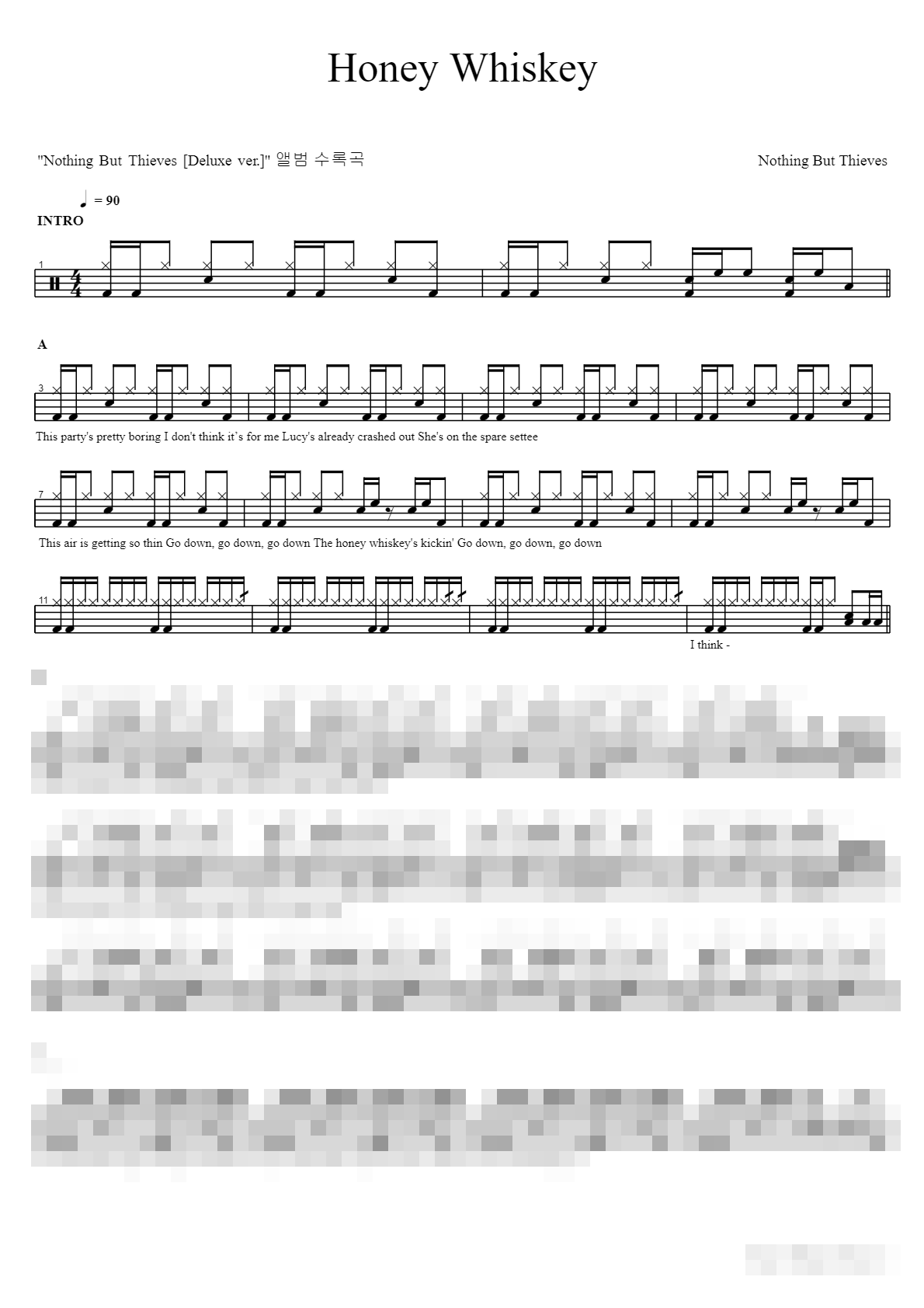 Honey Whiskey Sheet Music Preview