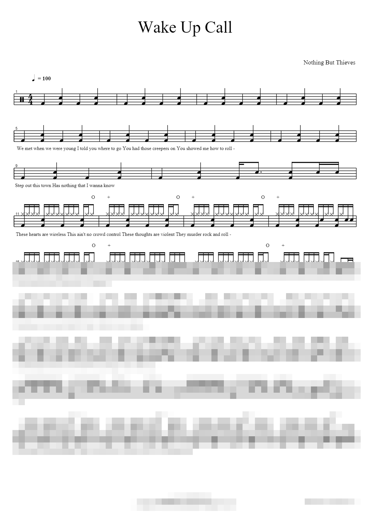 Wake Up Call Sheet Music Preview