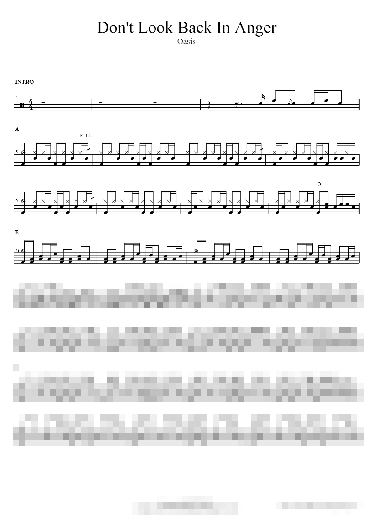 Don't Look Back In Anger Sheet Music Preview