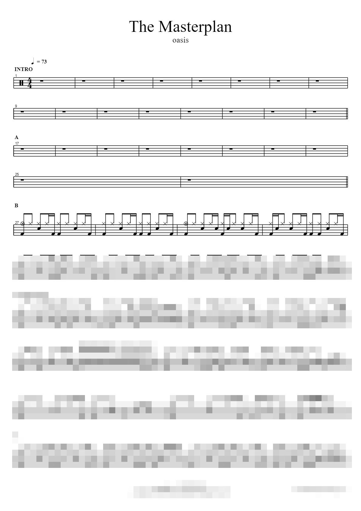 The Masterplan Sheet Music Preview