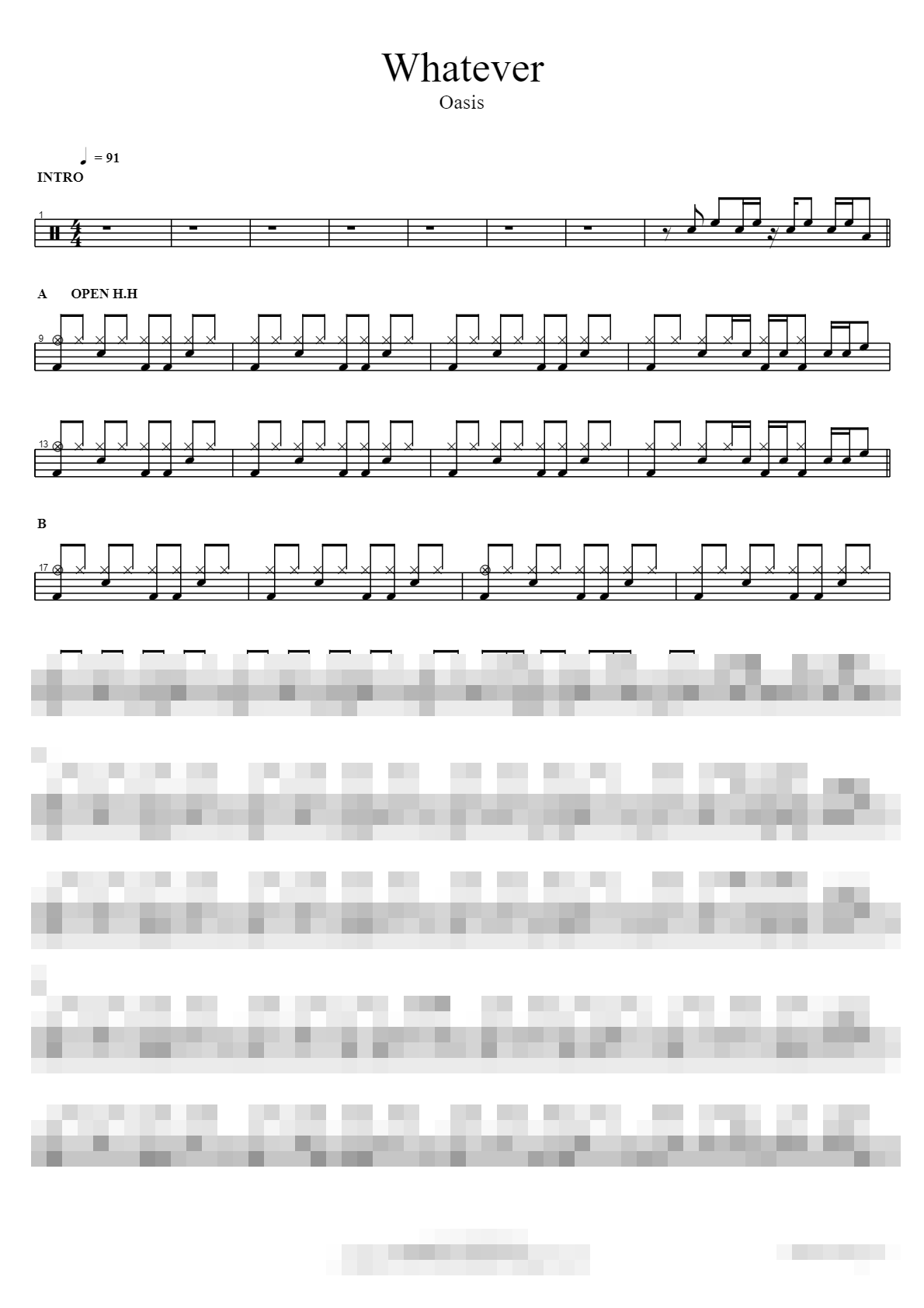Whatever Sheet Music Preview