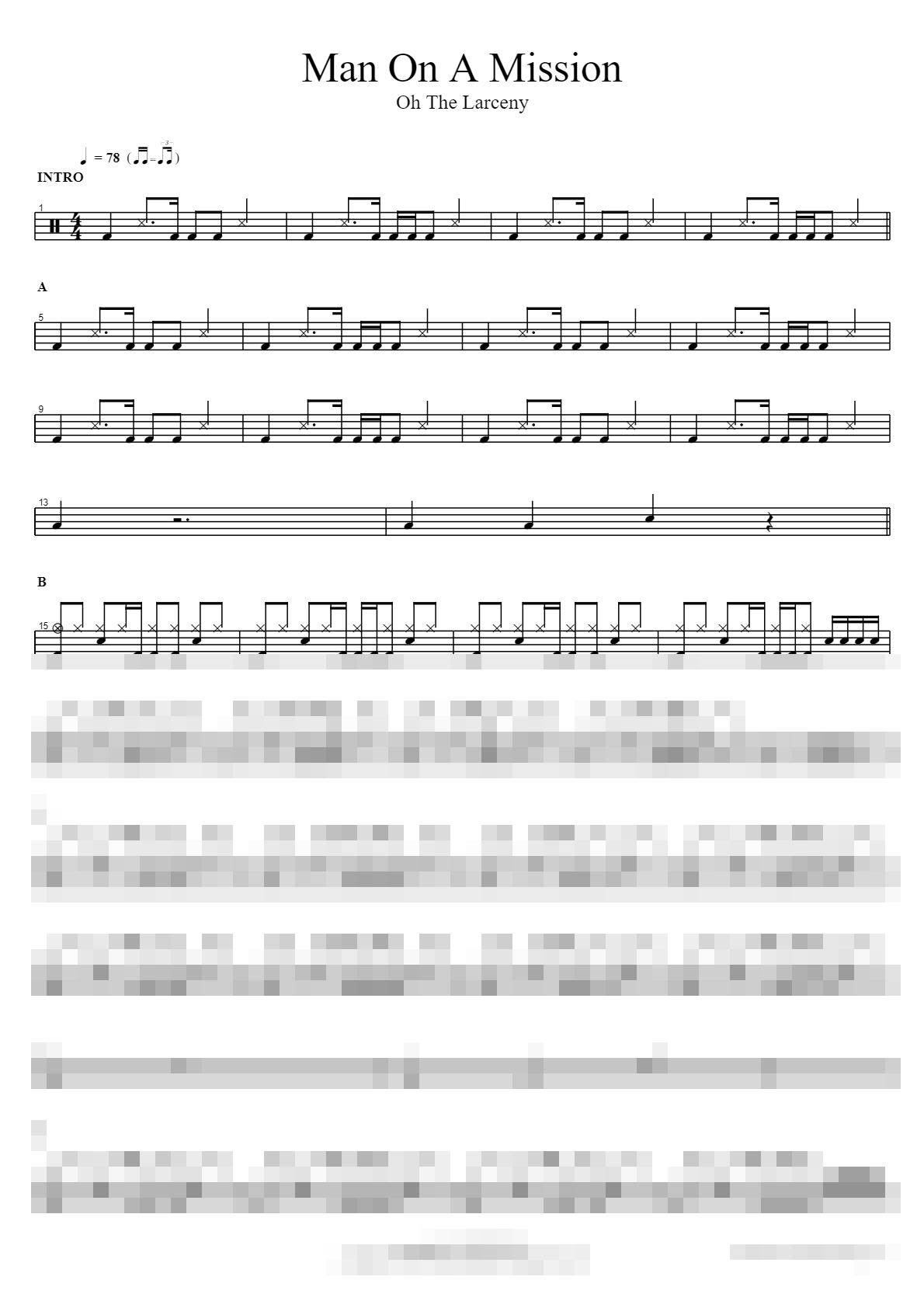 Man On A Mission Sheet Music Preview