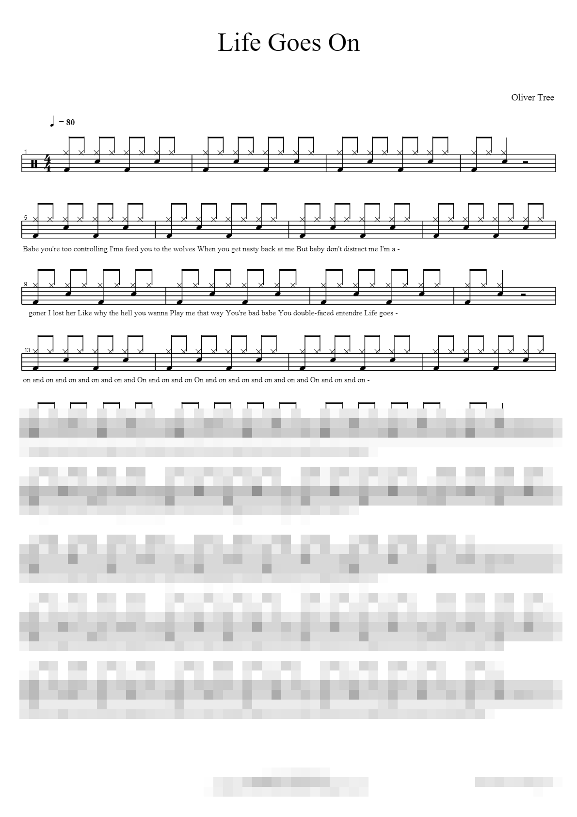 Life Goes On Sheet Music Preview