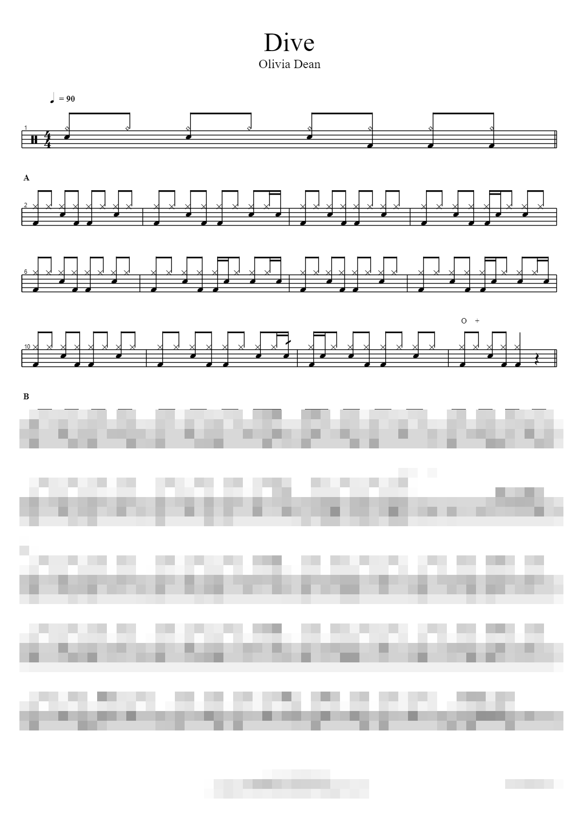Dive Sheet Music Preview