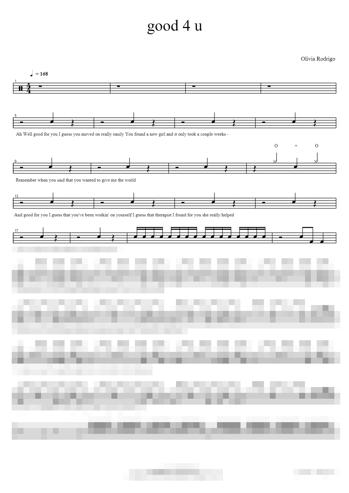 good 4 u Sheet Music Preview