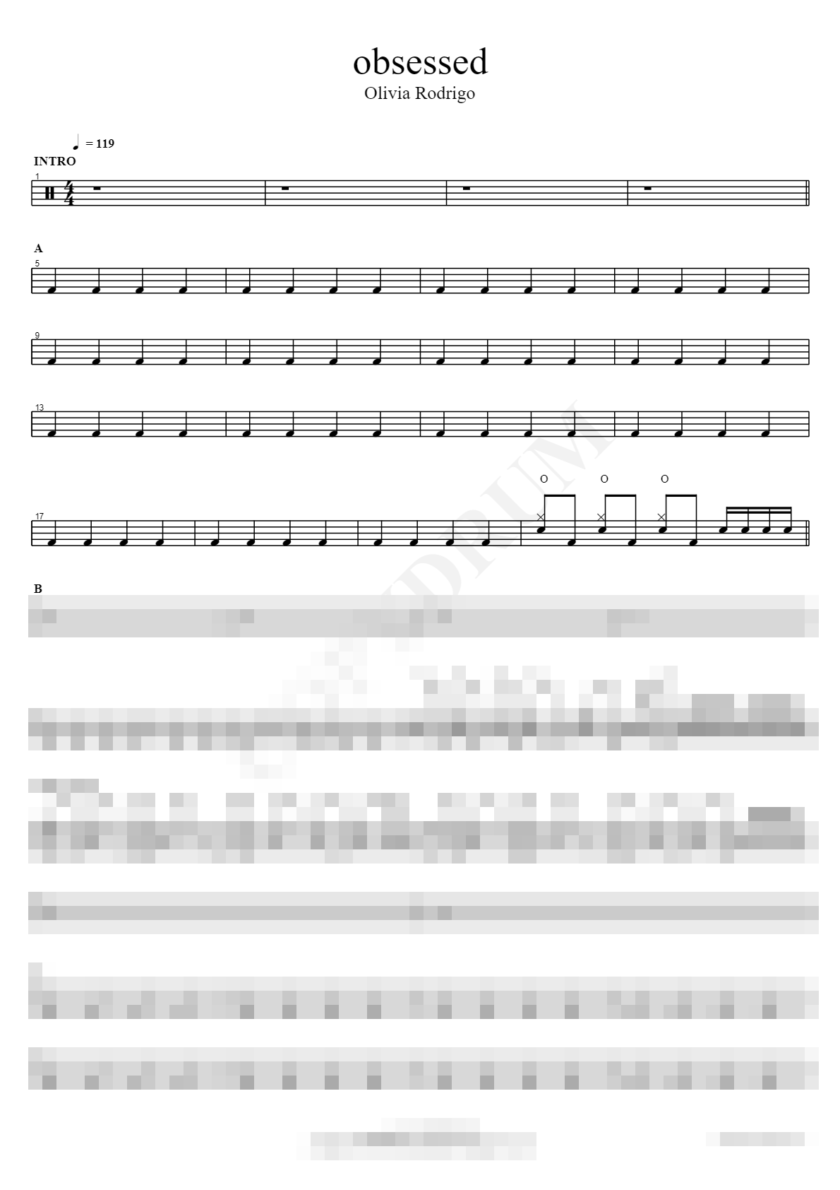 obsessed Sheet Music Preview
