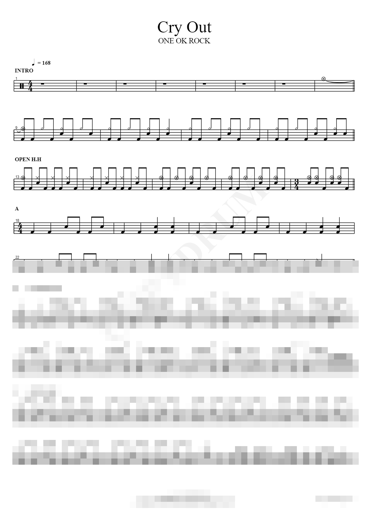 Cry Out Sheet Music Preview