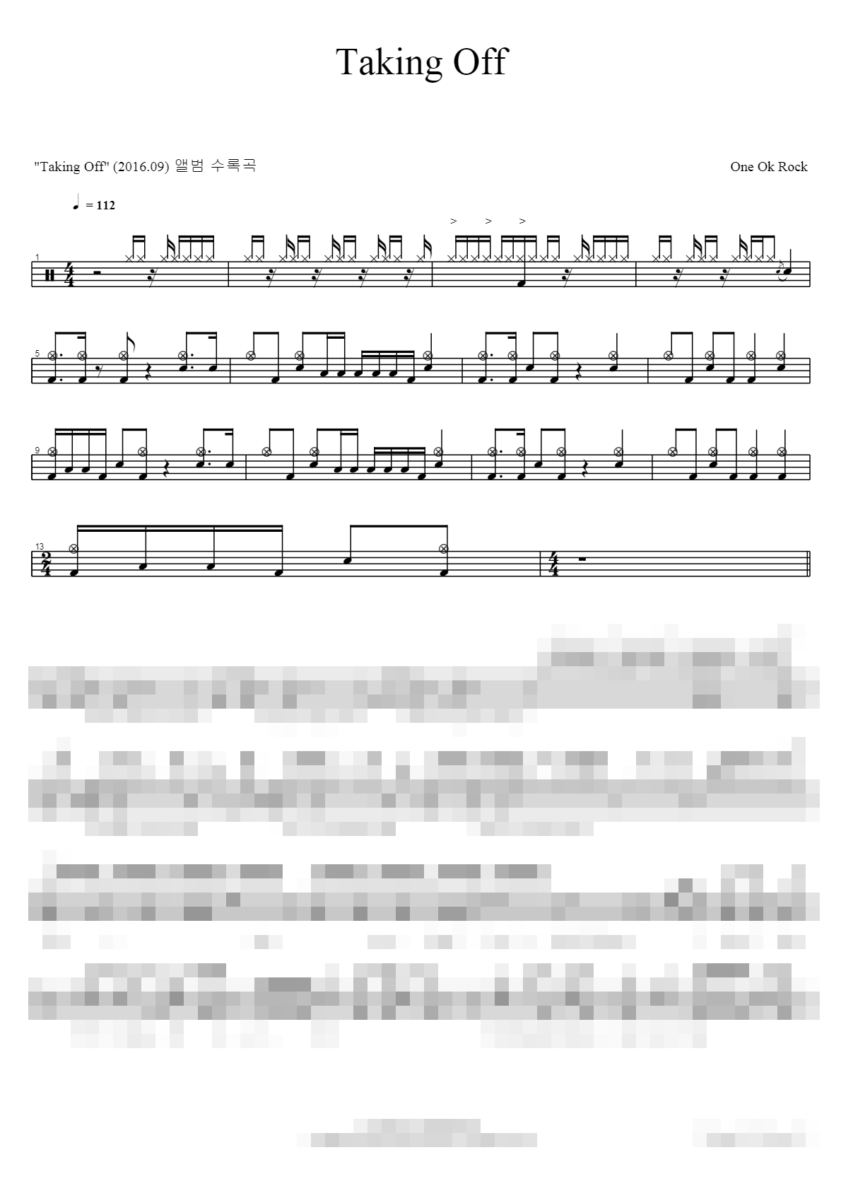Taking Off Sheet Music Preview