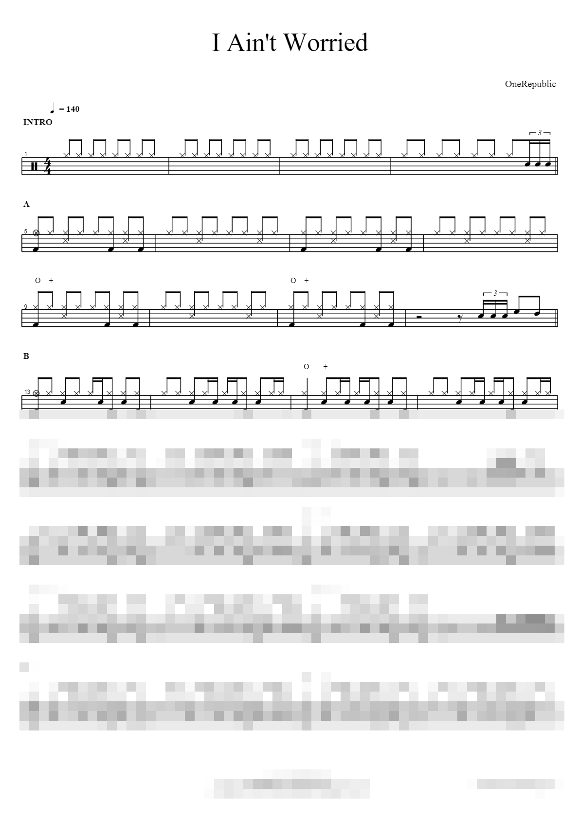 I Ain't Worried Sheet Music Preview