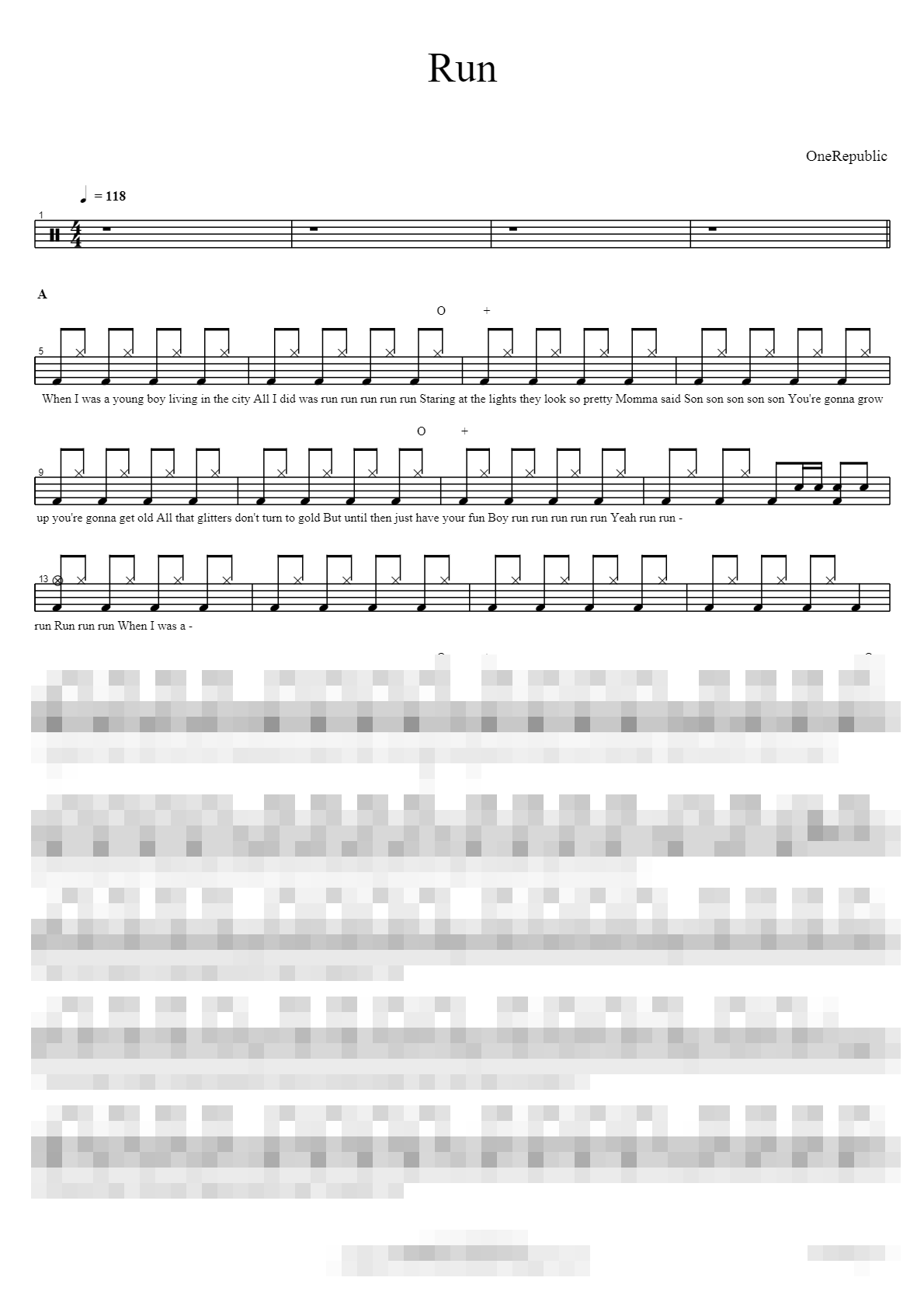 Run Sheet Music Preview