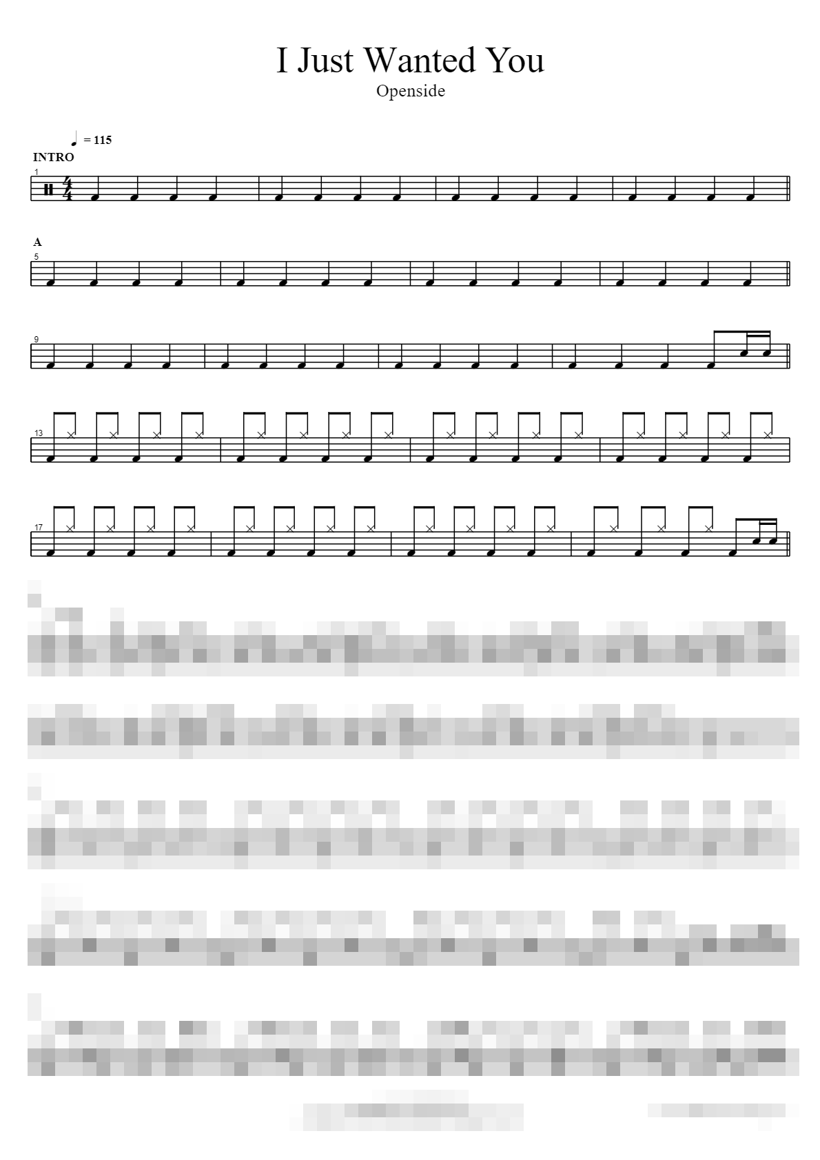 I Just Wanted You Sheet Music Preview
