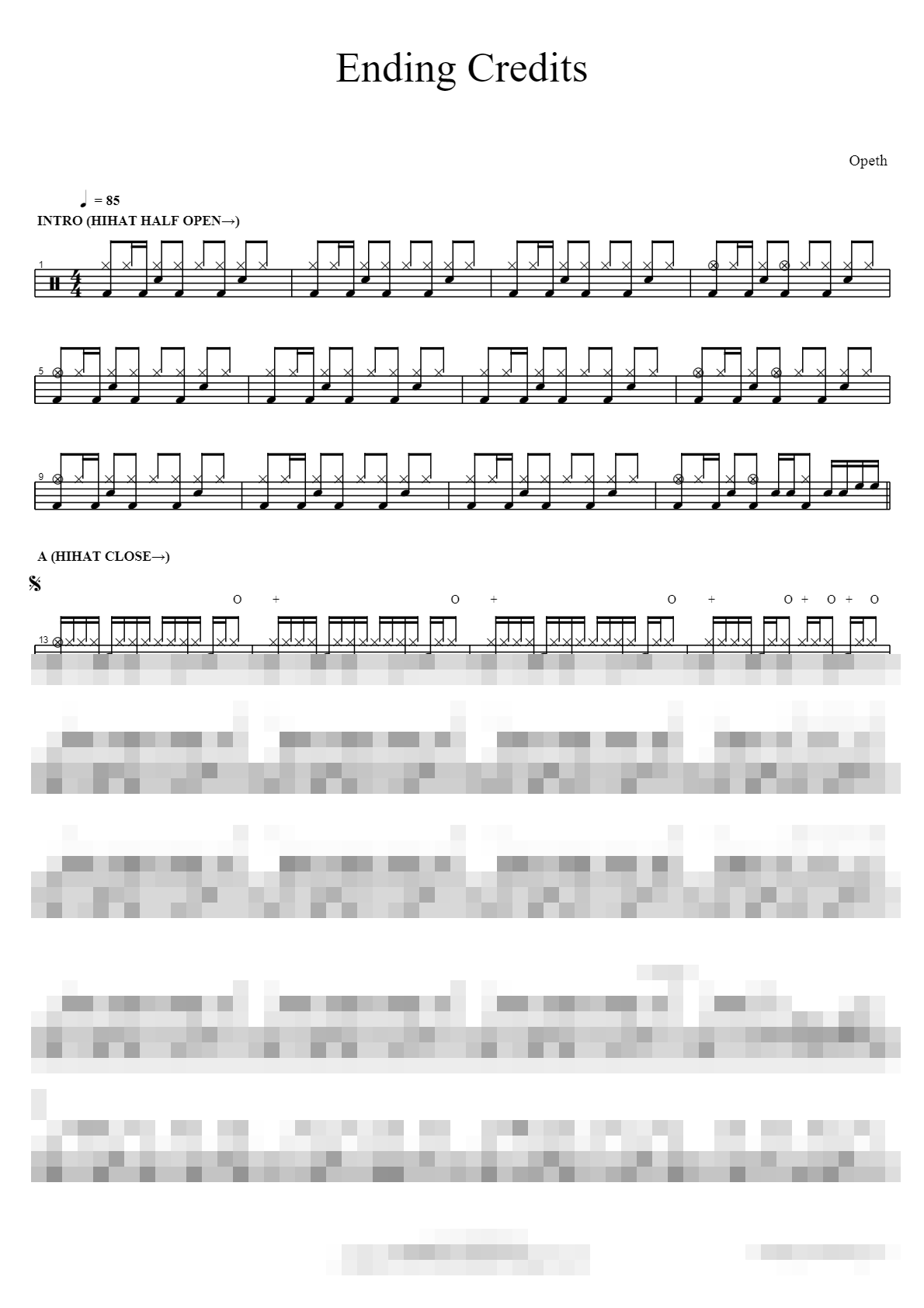 Ending Credits Sheet Music Preview