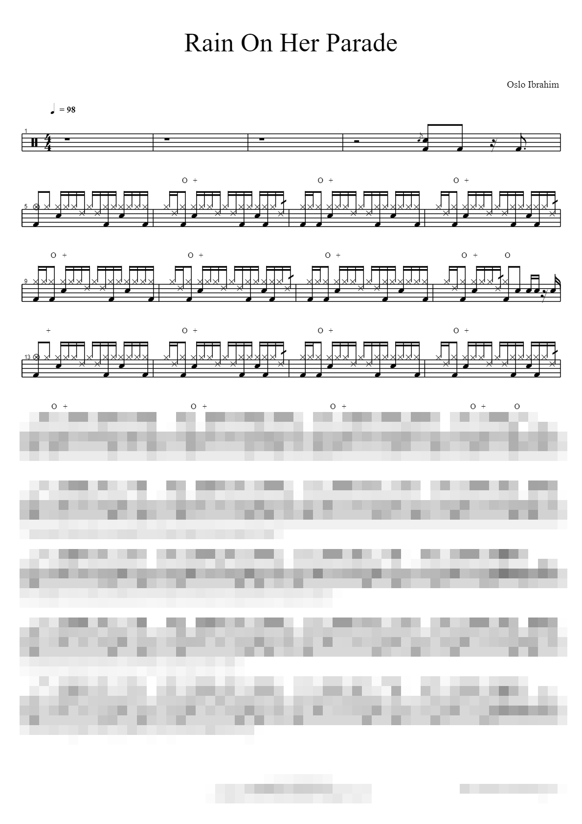 Rain On Her Parade Sheet Music Preview