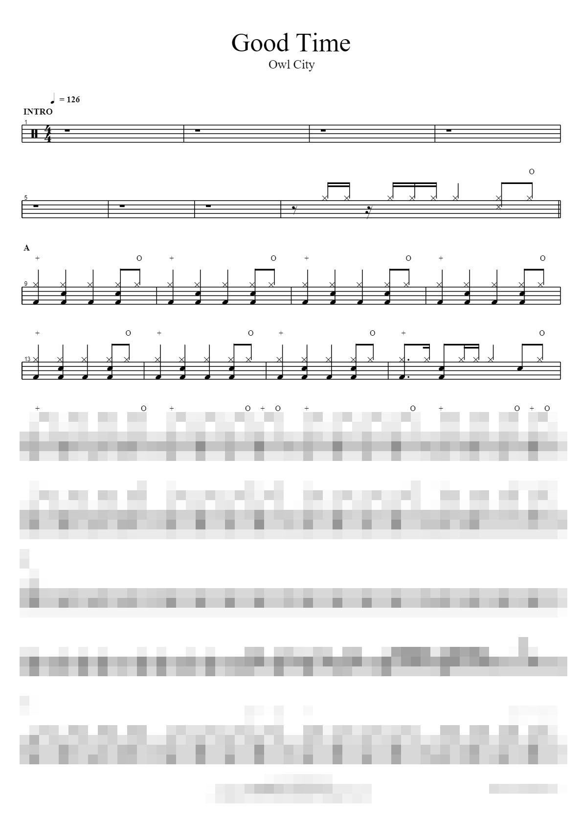 Good Time Sheet Music Preview