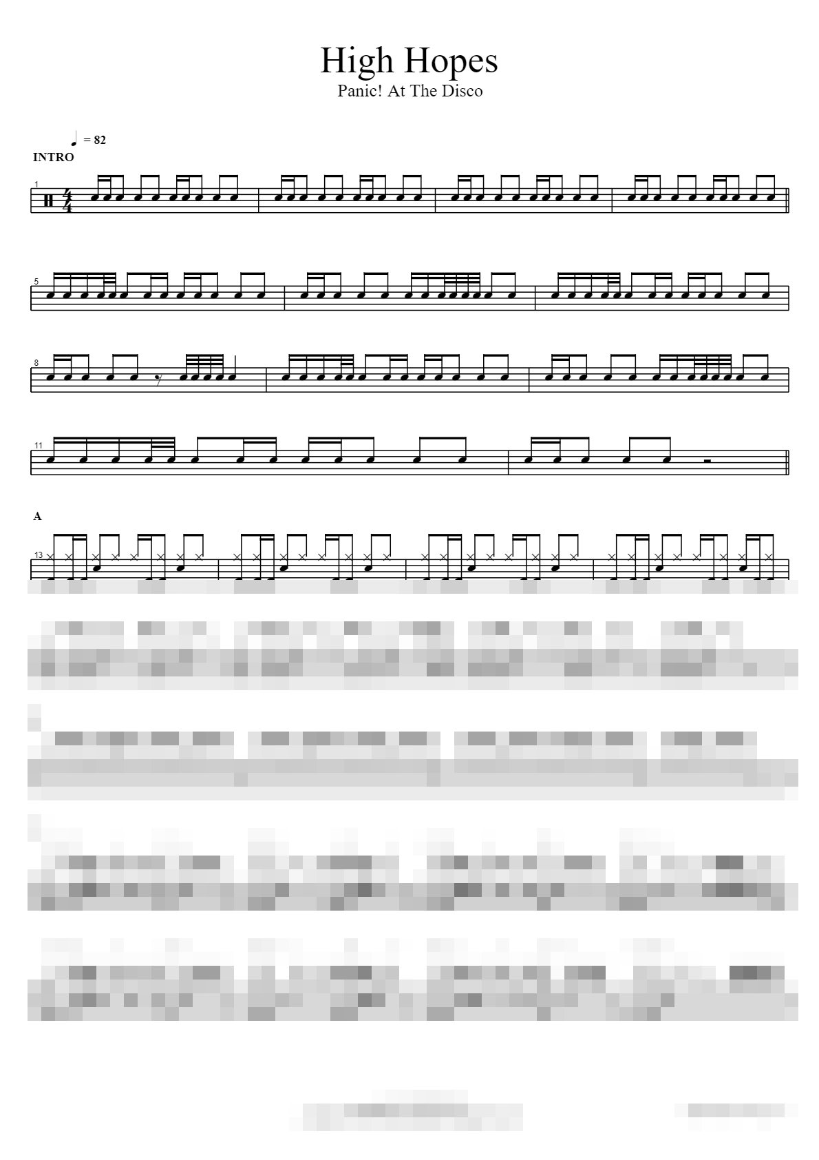 High Hopes Sheet Music Preview