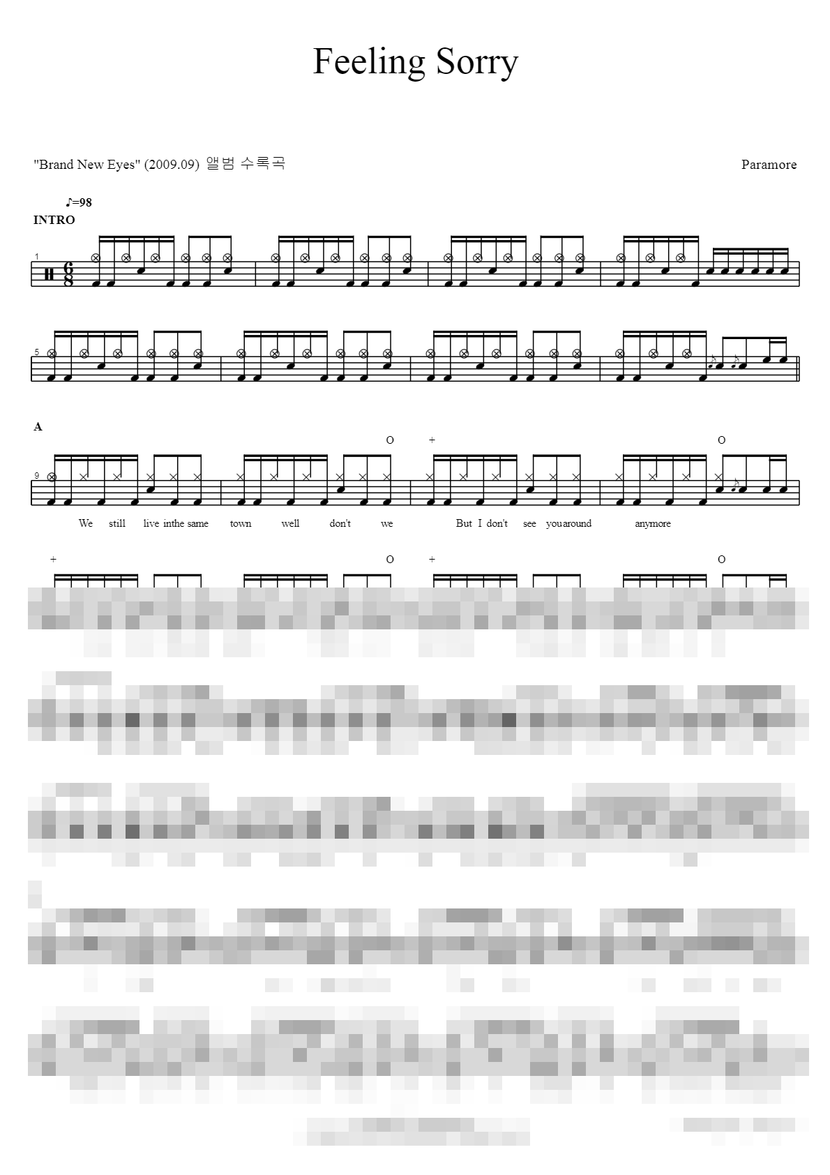 Feeling Sorry Sheet Music Preview