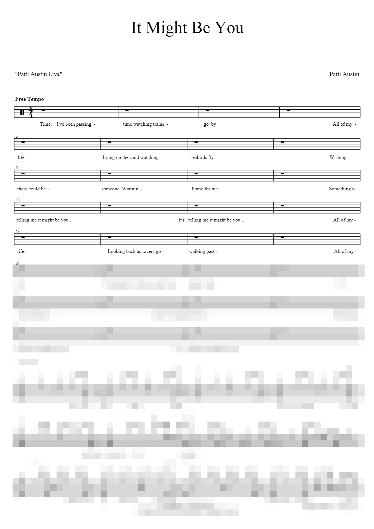 It Might Be You Sheet Music Preview