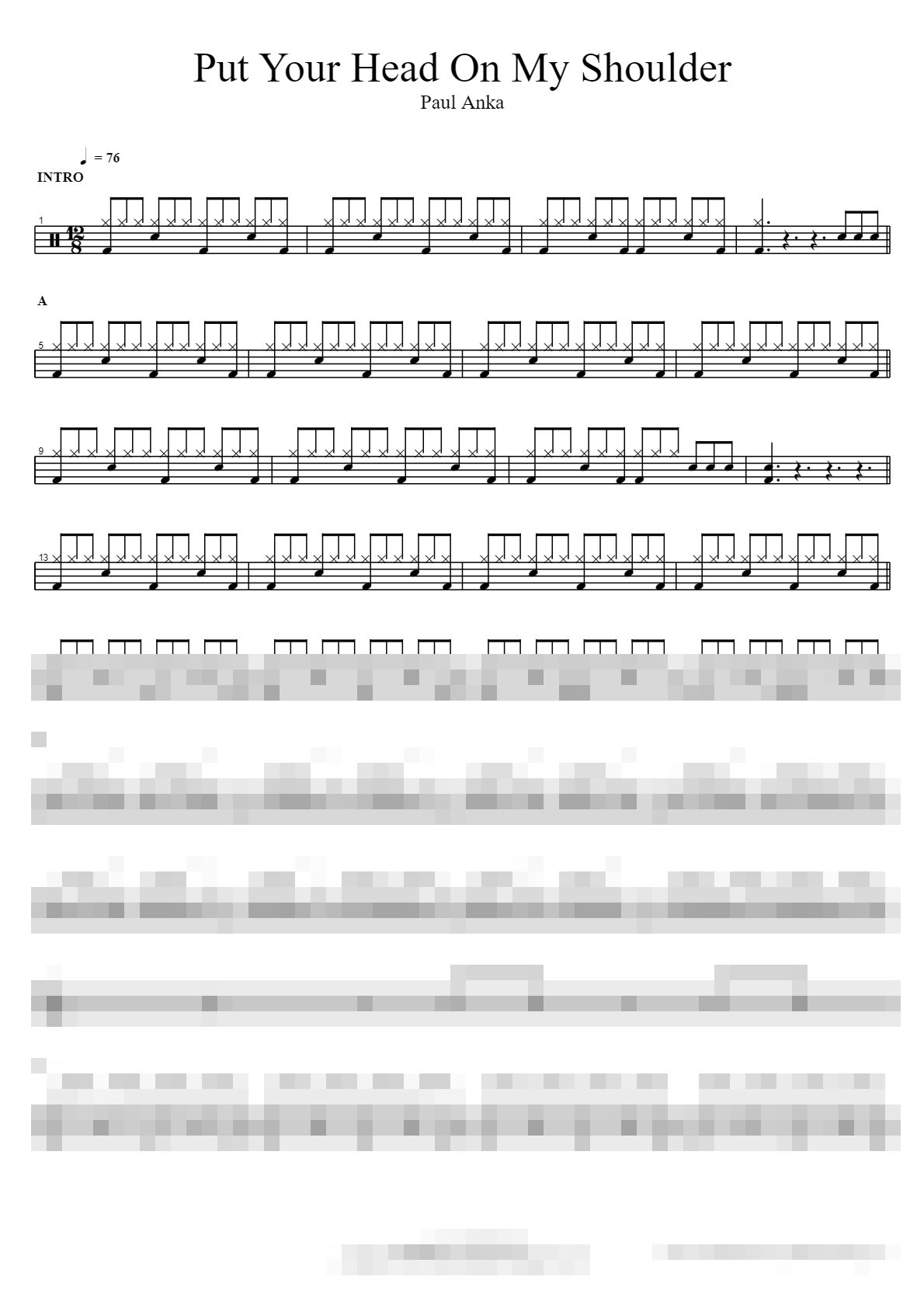 Put Your Head On My Shoulder Sheet Music Preview