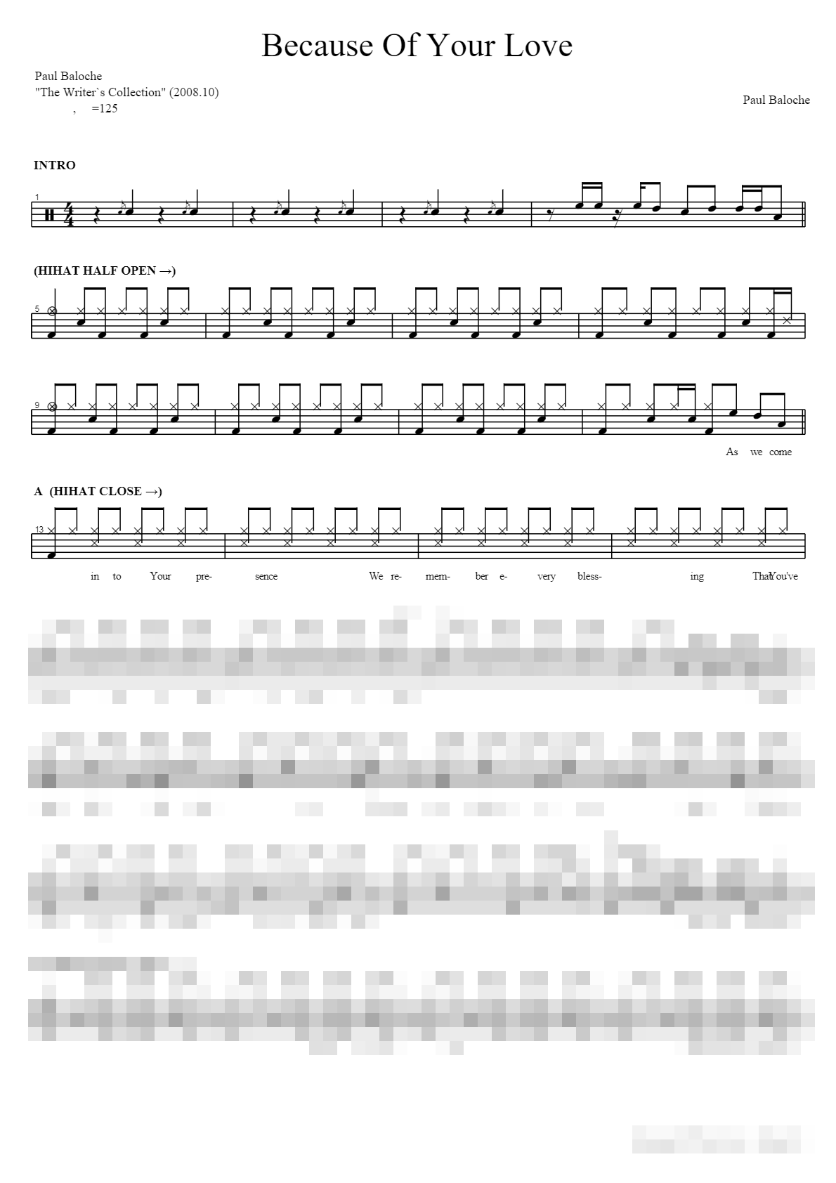 Because of your Love Sheet Music Preview