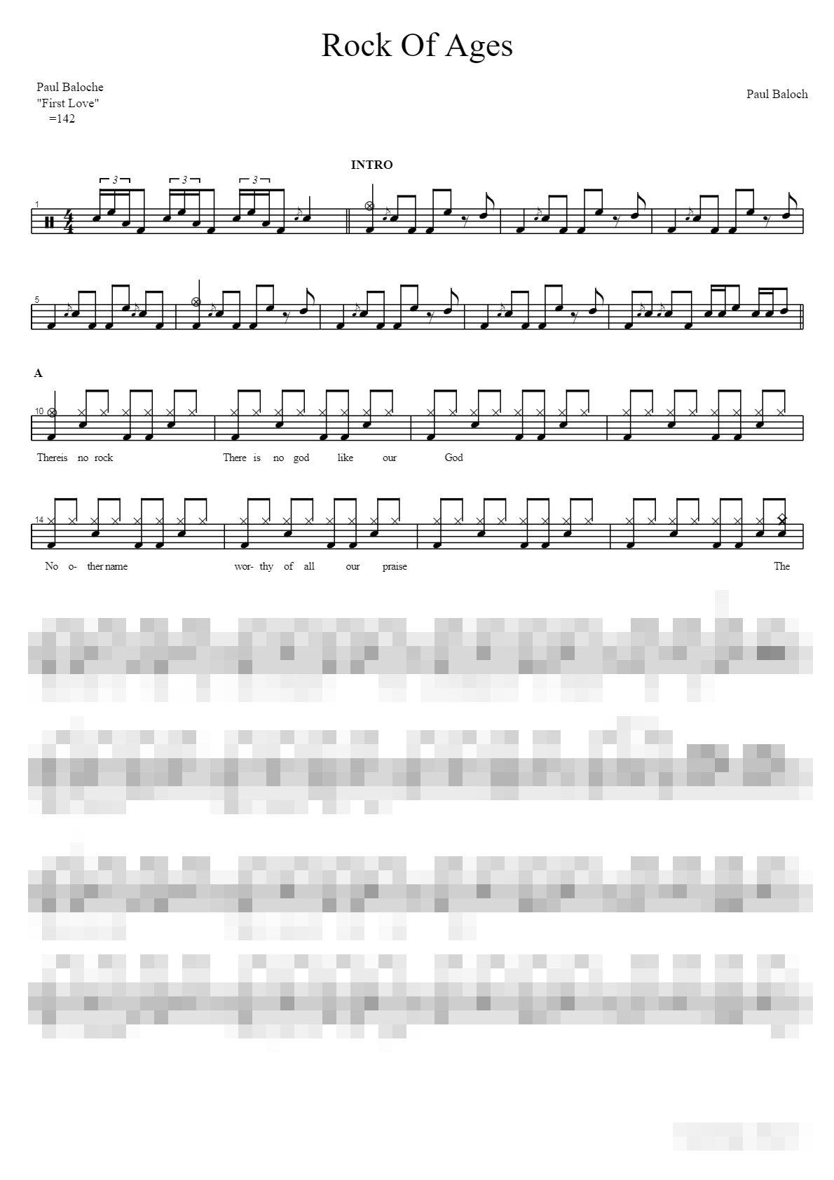 Rock of Ages Sheet Music Preview