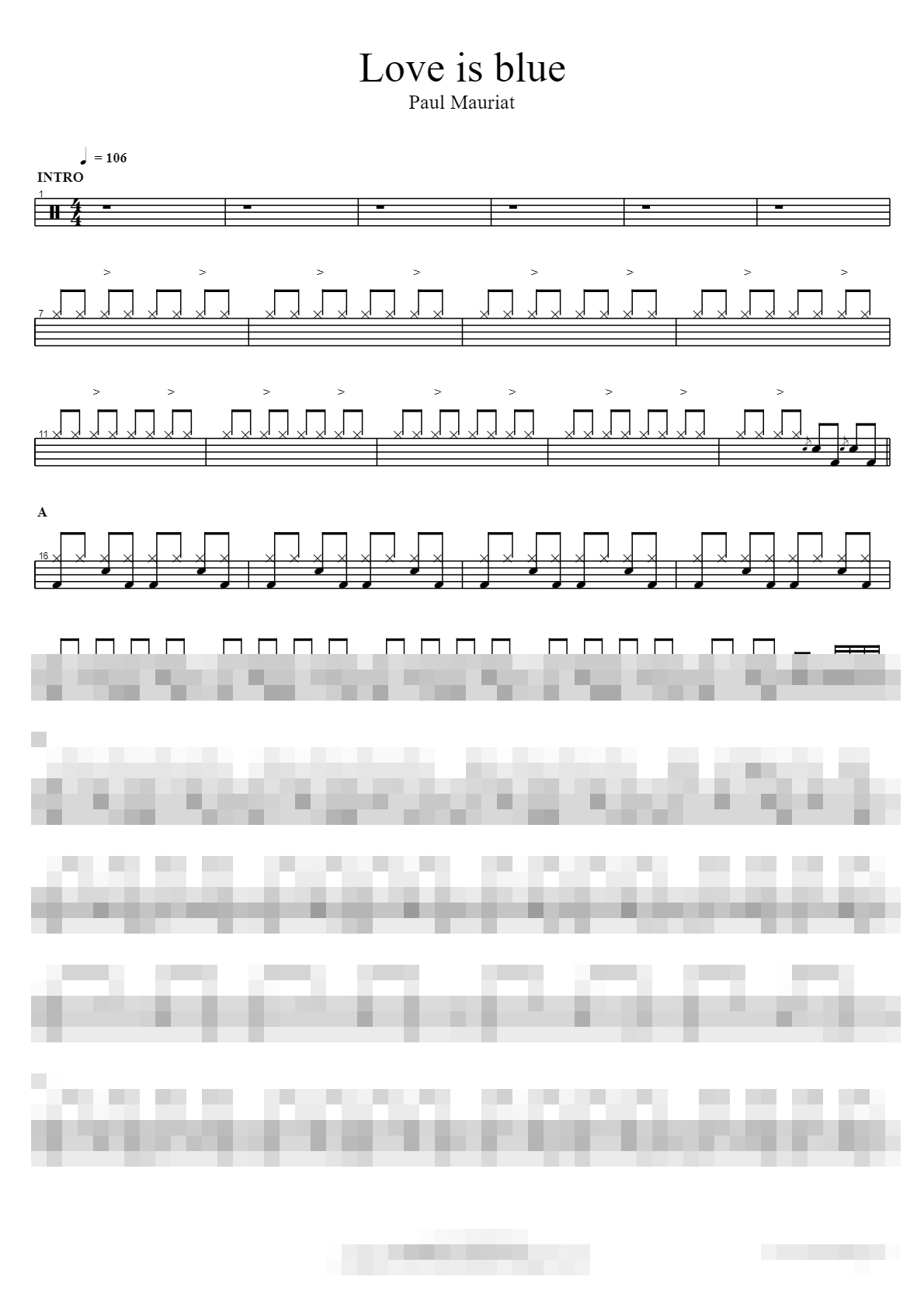 Love is blue Sheet Music Preview