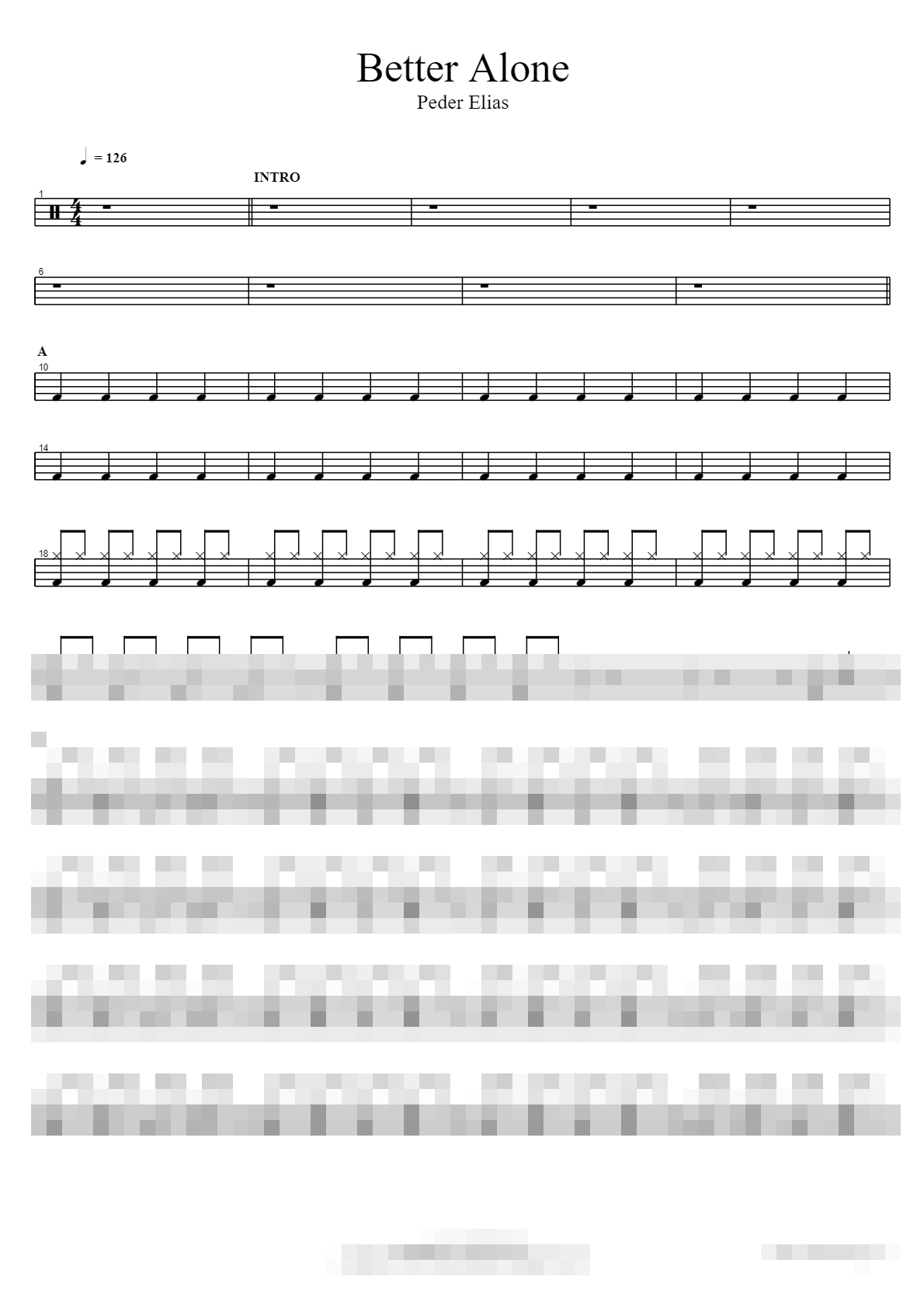 Better Alone Sheet Music Preview