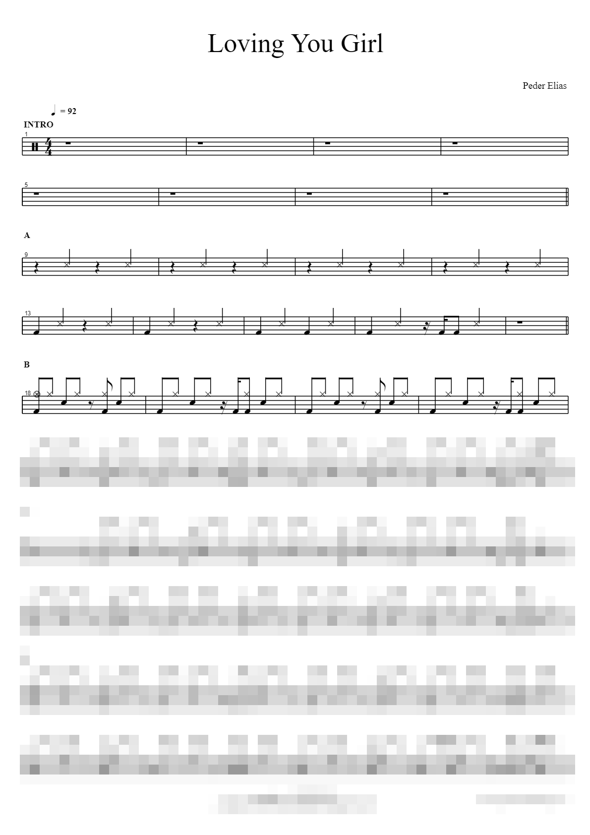 Loving You Girl Sheet Music Preview
