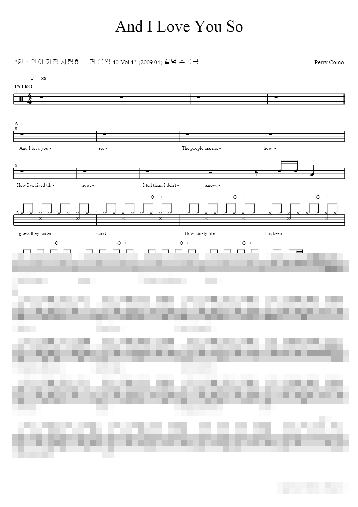 And I Love You So Sheet Music Preview