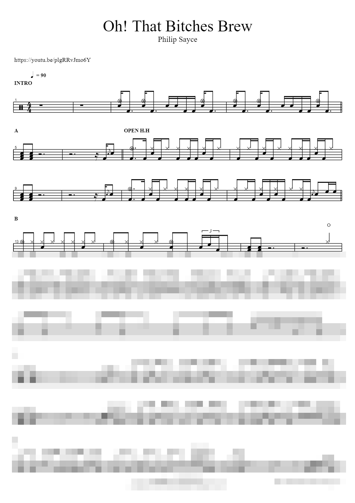 Oh! That Bitches Brew Sheet Music Preview