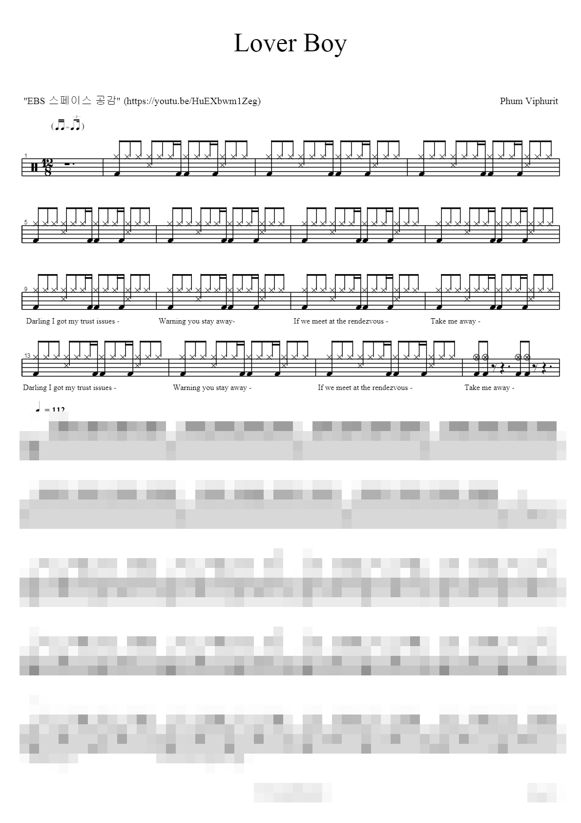 Lover Boy (EBS) Sheet Music Preview