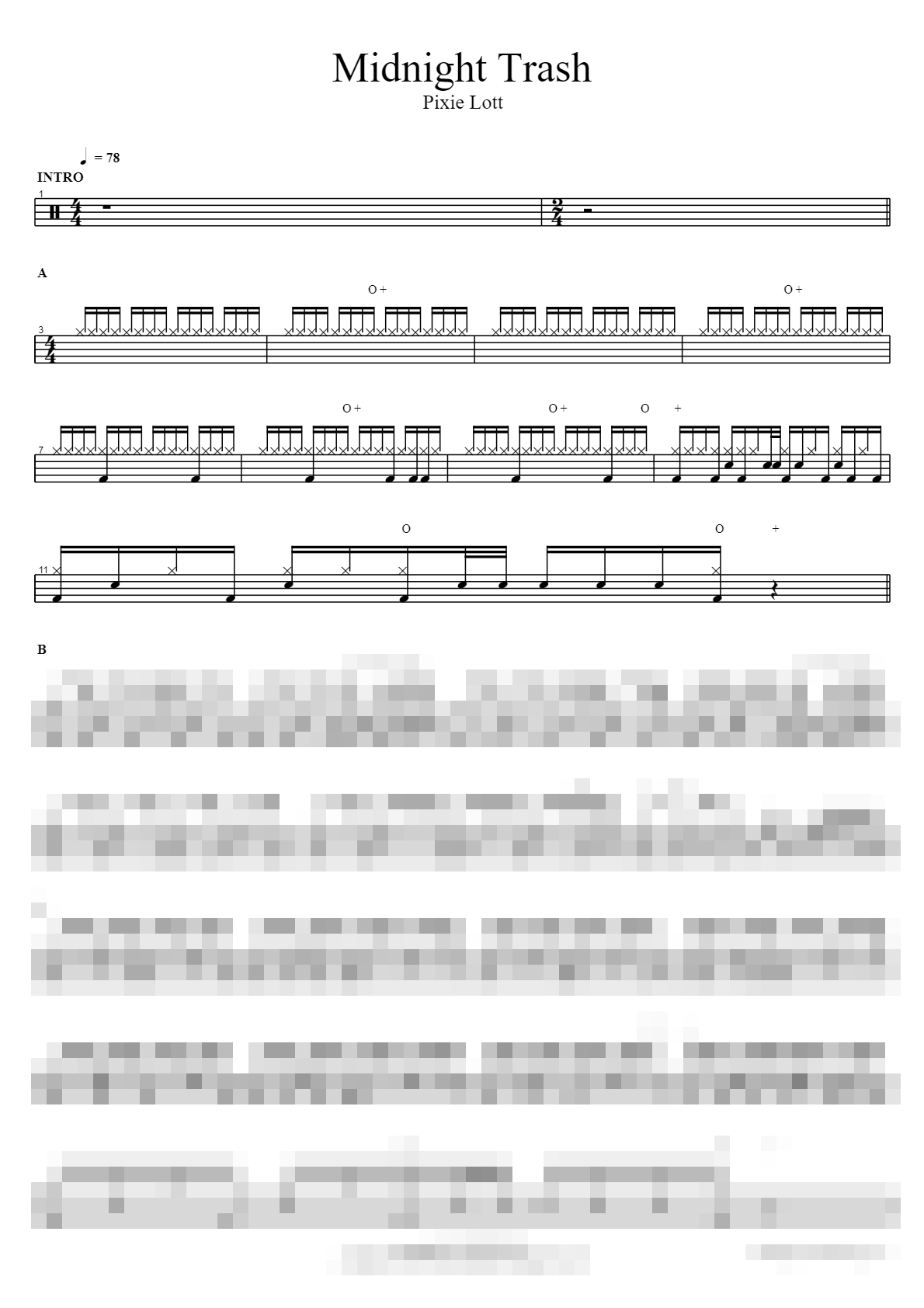 Midnight Trash Sheet Music Preview