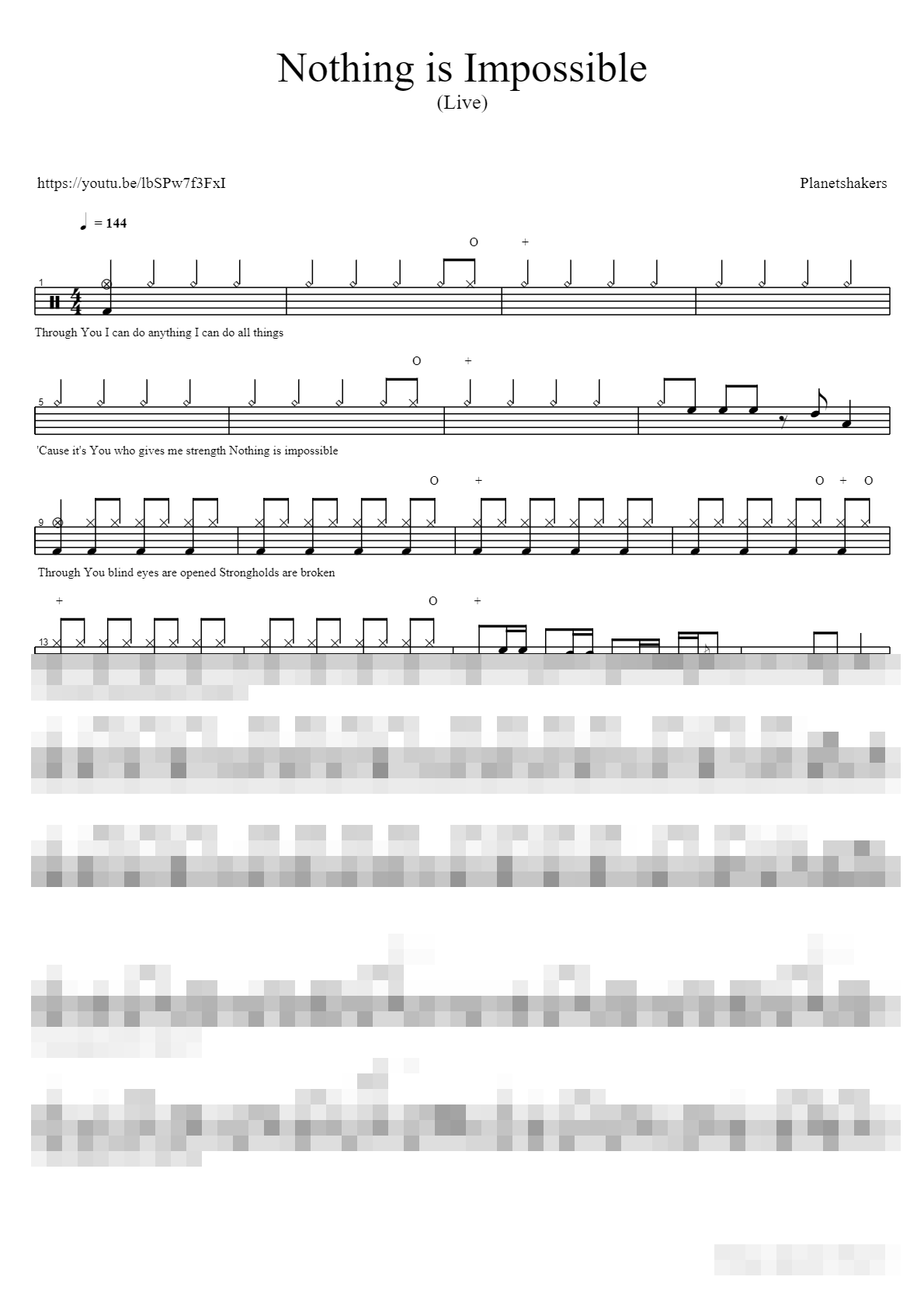 Nothing is Impossible (Live) Sheet Music Preview