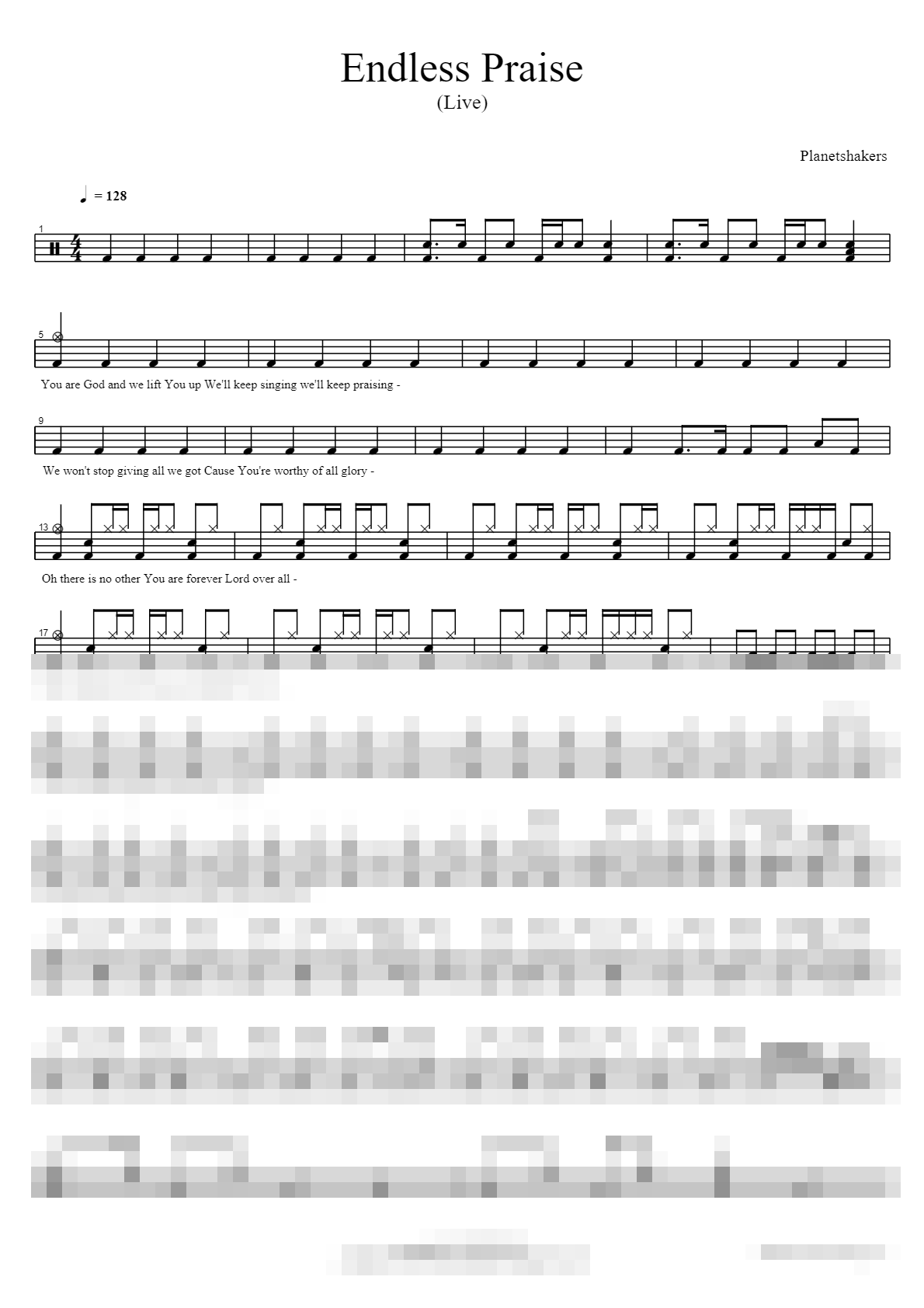 Endless Praise (Live) Sheet Music Preview