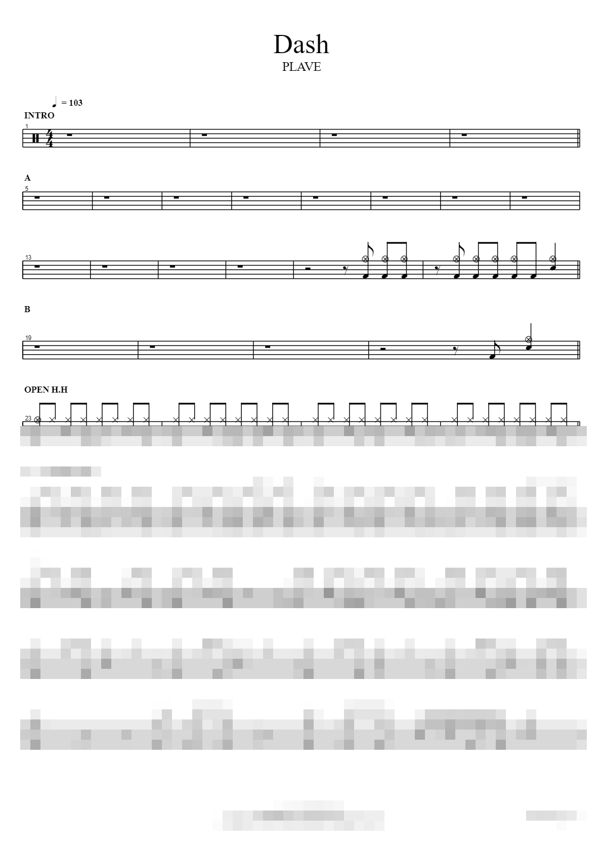 Dash Sheet Music Preview